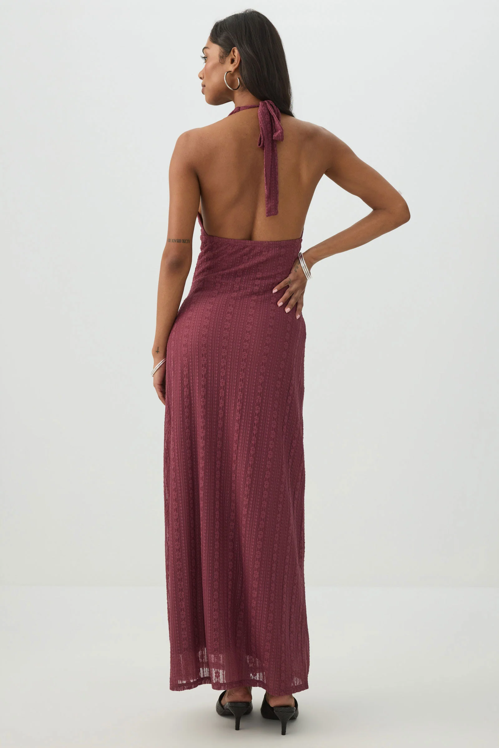 Lace Halter Maxi Dress - Image 4
