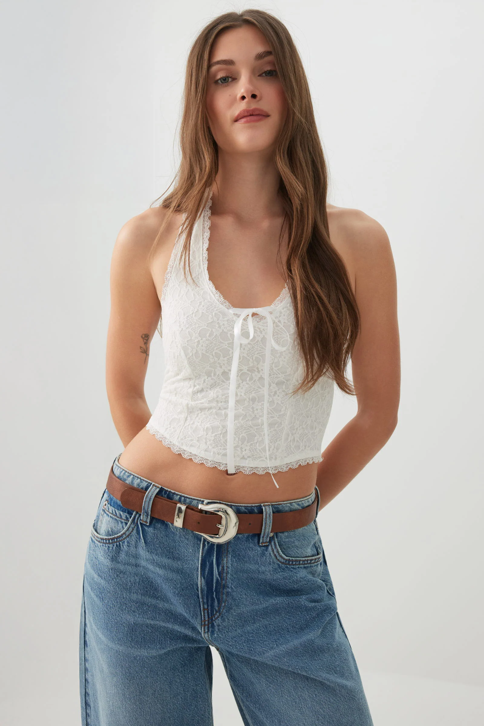 Lace Halter Tank Top - Image 2