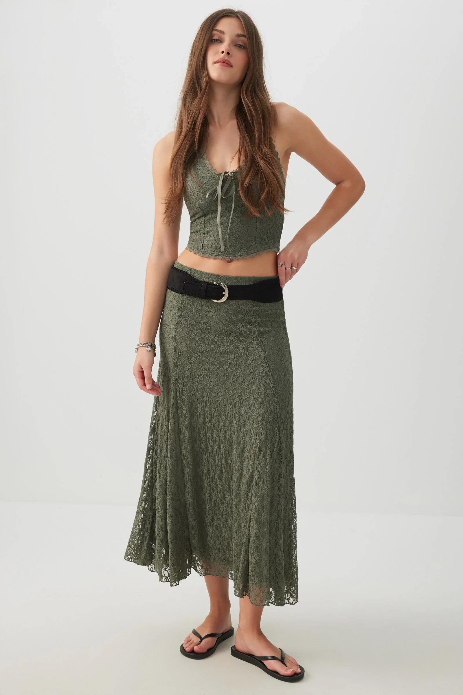 Lace Halter Top with Bow - Image 3