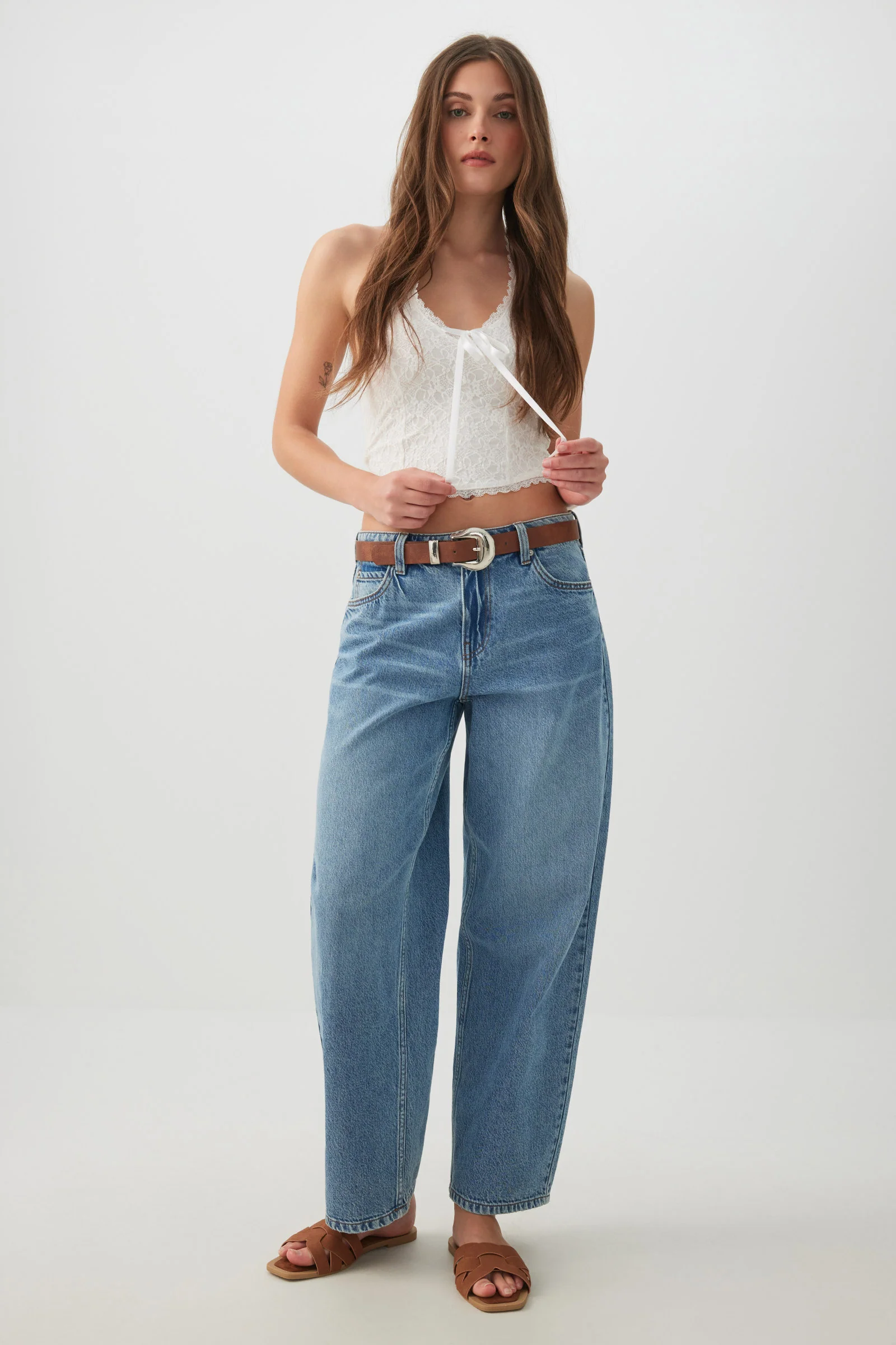 Lace Halter Top with Bow - Image 3