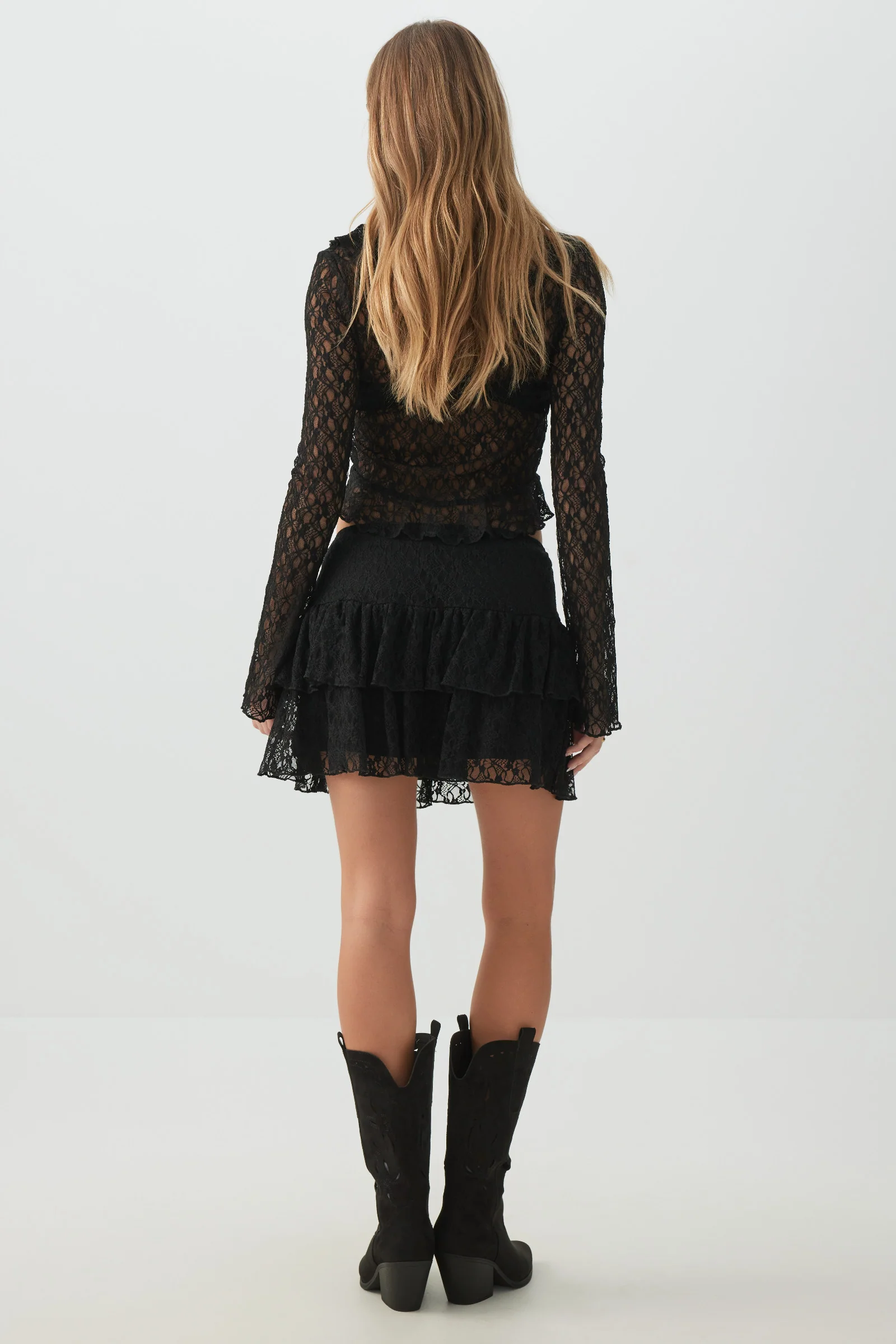 Lace Tiered Micro Skirt - Image 4