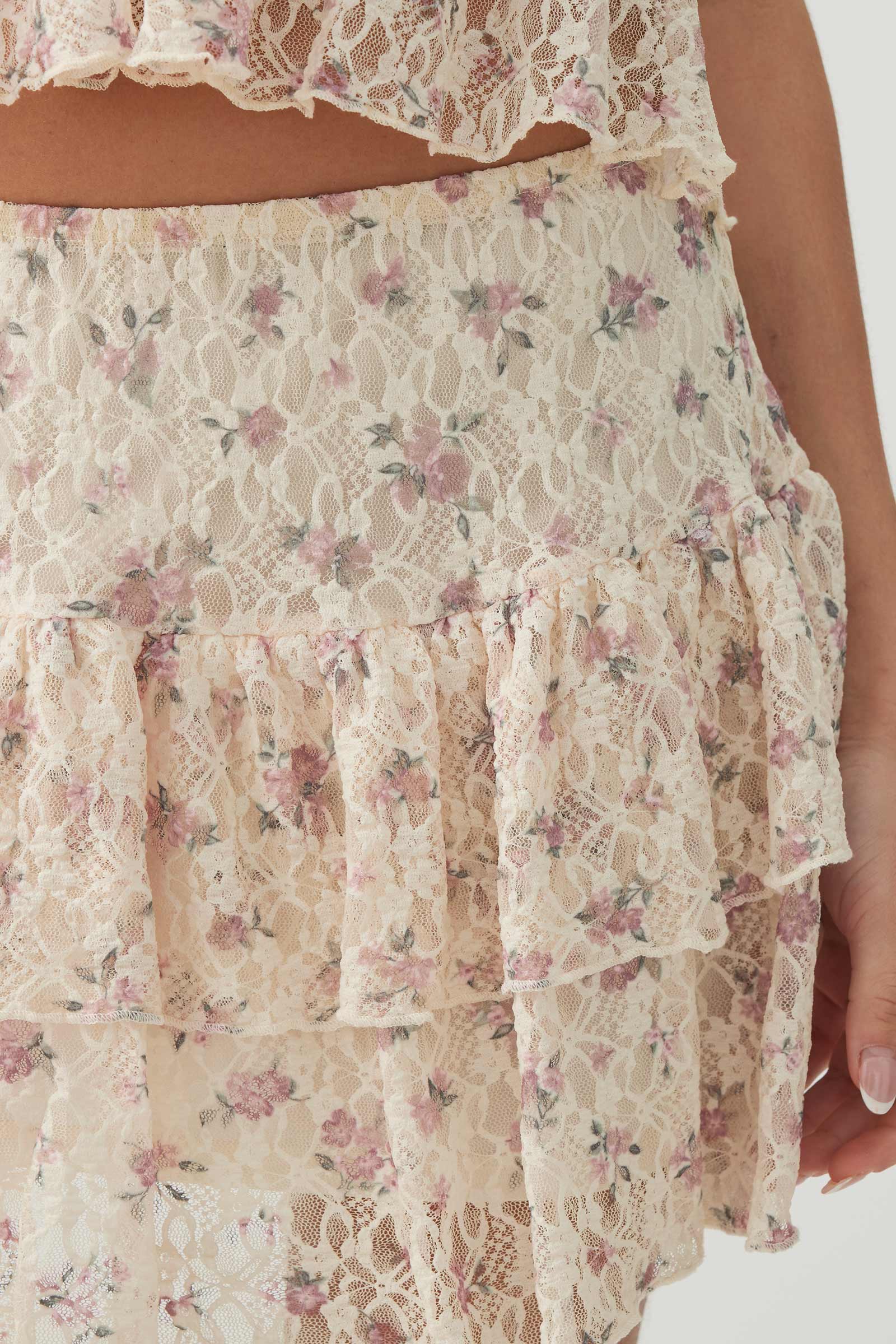 Lace Tiered Micro Skirt - Image 3