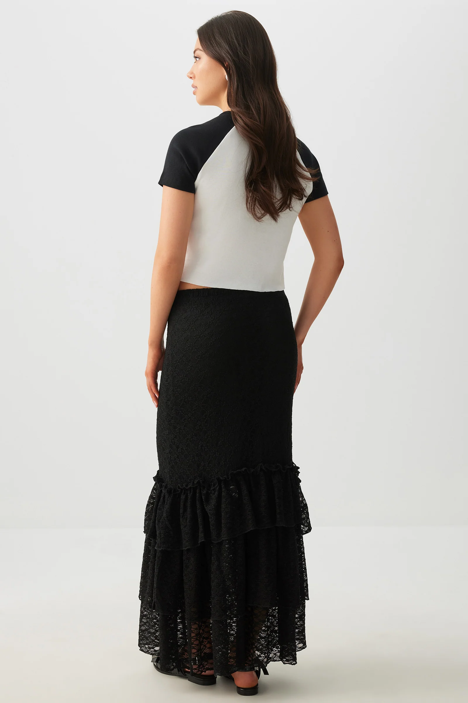 Lace Tiered Midi Skirt - Image 4