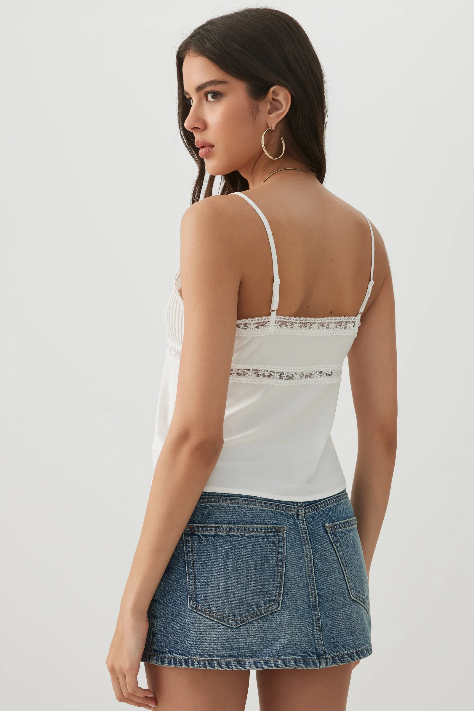 Lace Trim Cropped Tank Top - Image 5