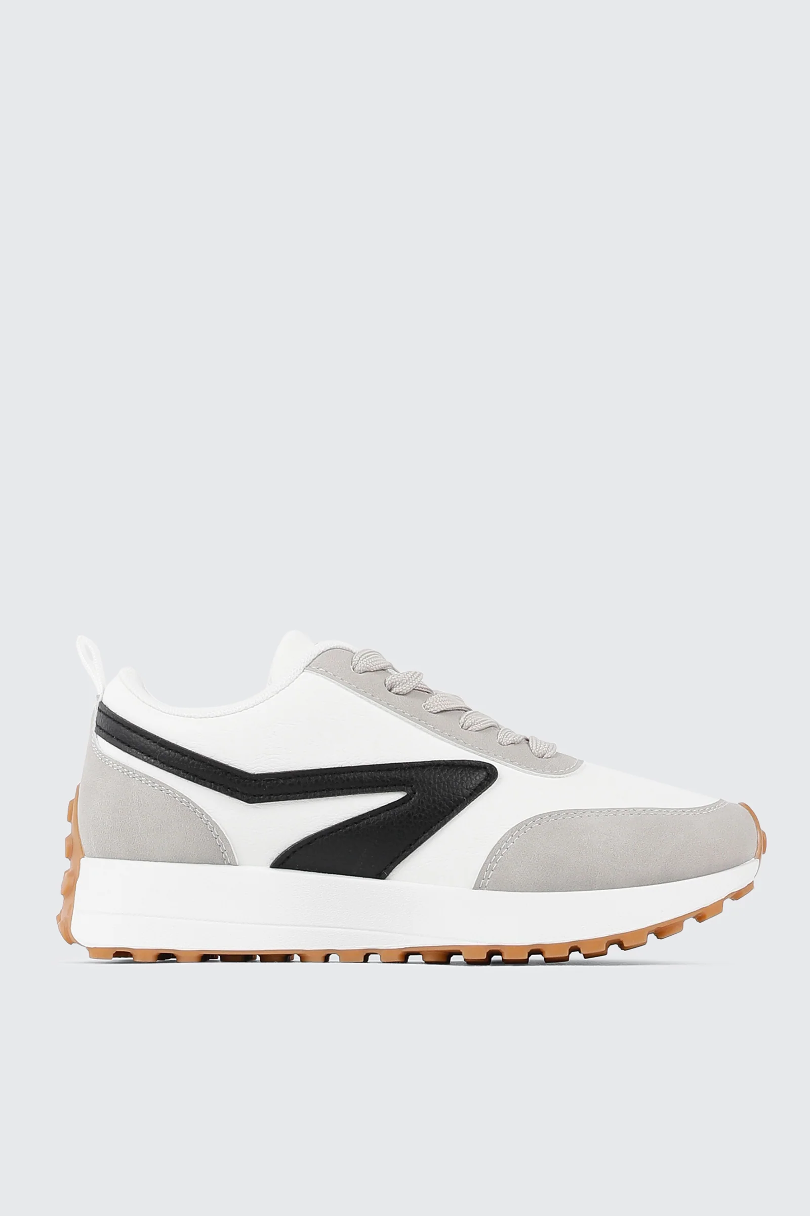 Lace Up Sneakers with Contrast Trim