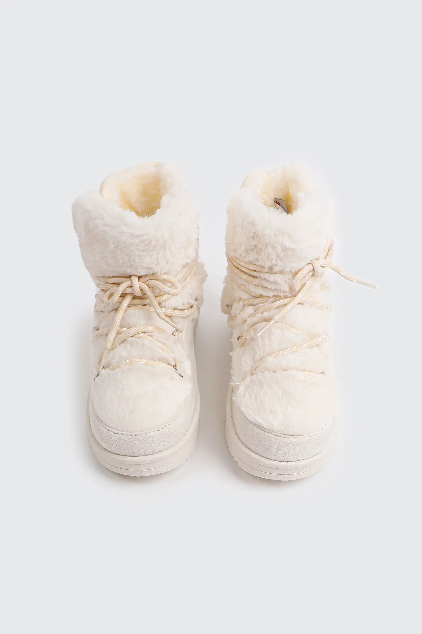 Laced Faux Sheepskin Boots - Image 4