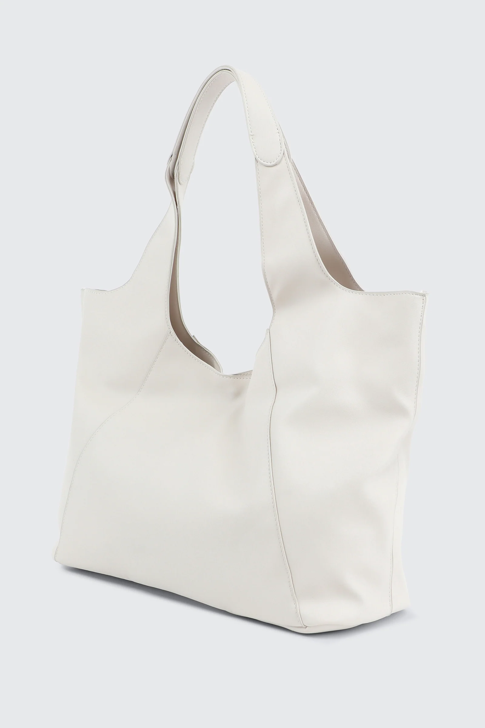 Large Faux Leather Slouchy Shoulder Bag - Image 3