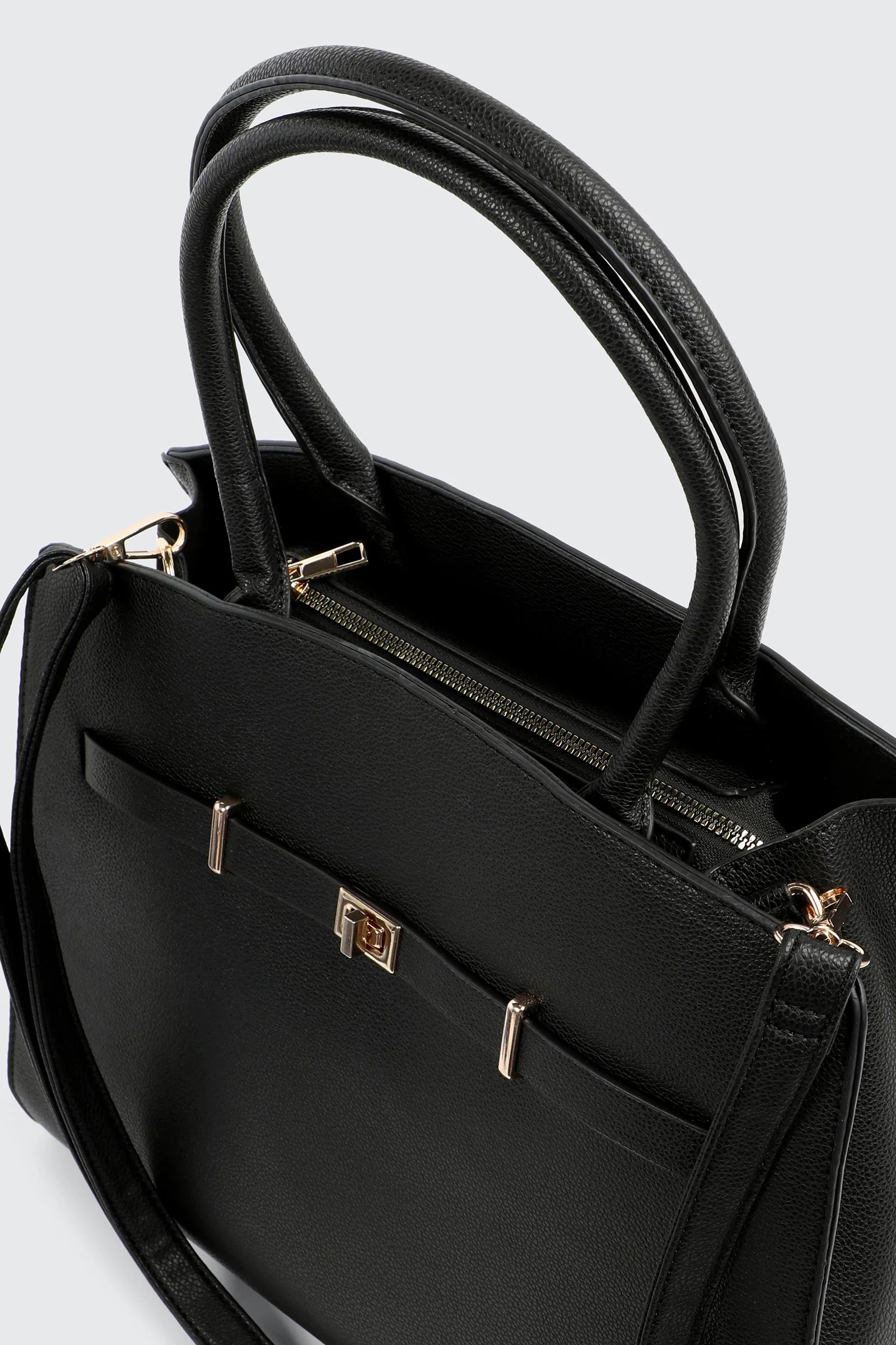 Large Faux Leather Tote Bag - Image 3
