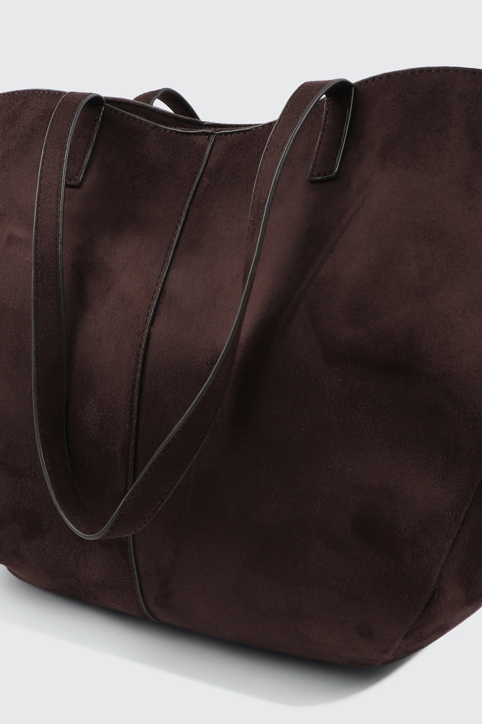 Large Faux Suede Tote Bag - Image 3