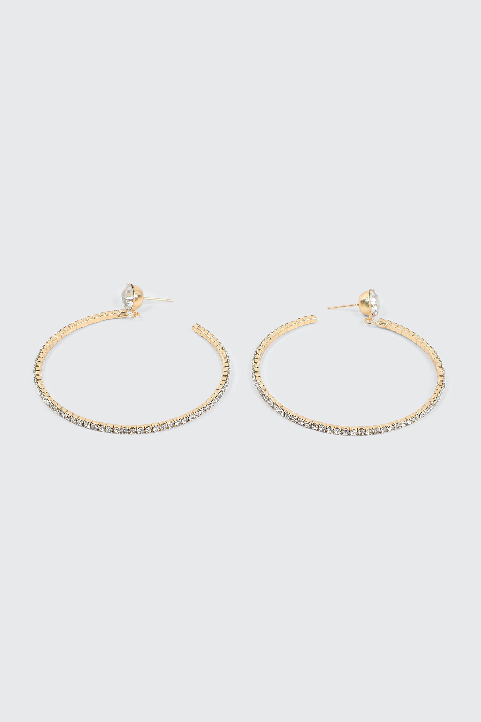 Large Rhinestone Hoop Earrings - Image 2