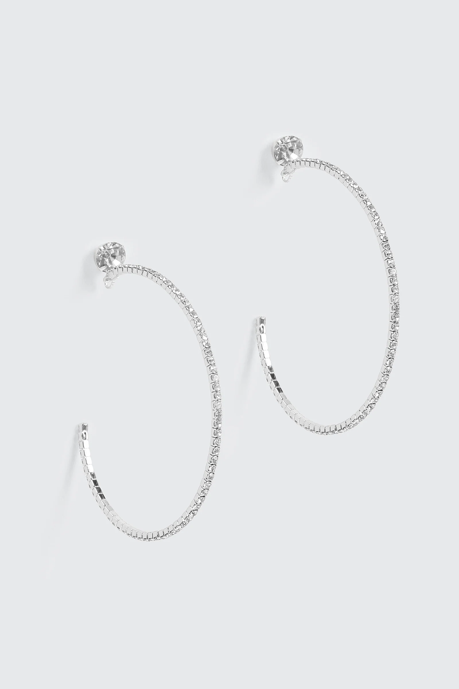 Large Rhinestone Hoop Earrings