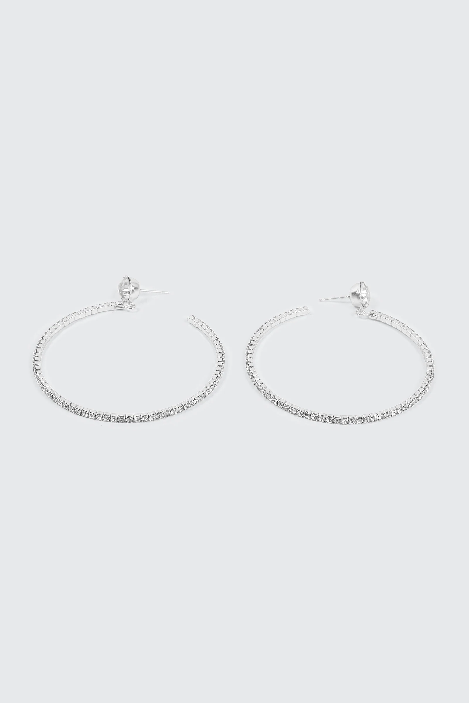 Large Rhinestone Hoop Earrings - Image 2