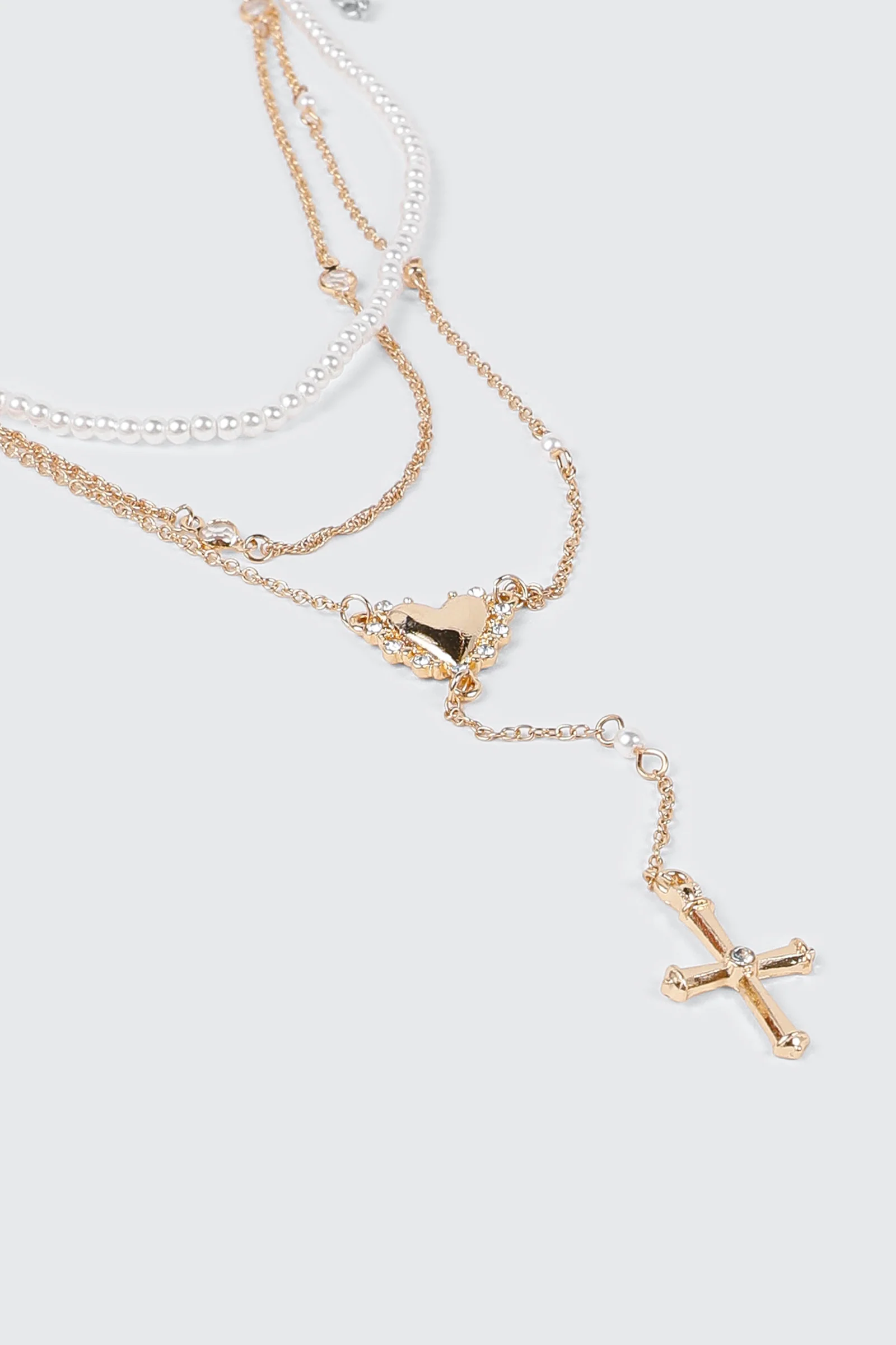 Layered Pearl Charm Necklace - Image 2