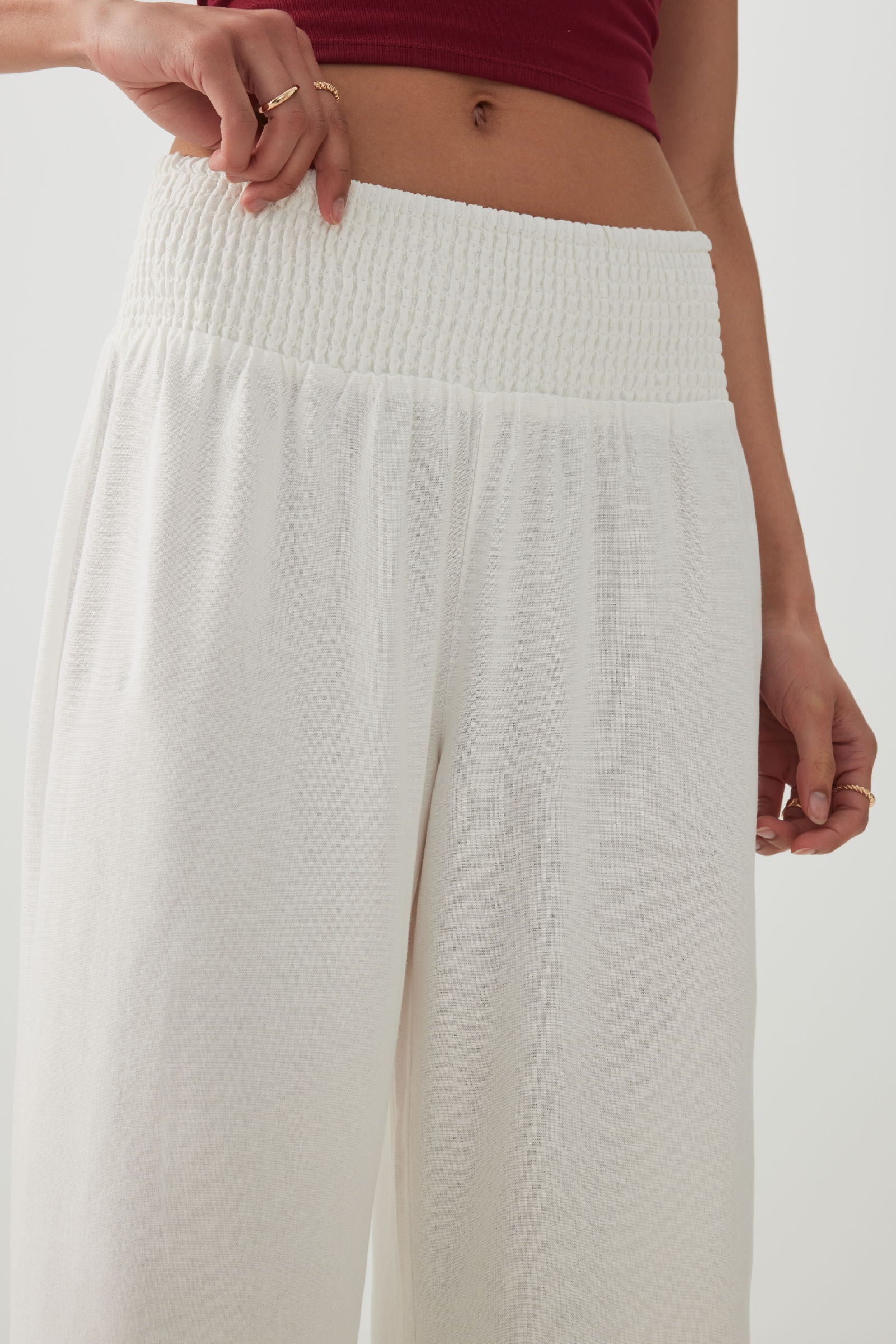 Linen Blend High Waist Culottes - Image 3