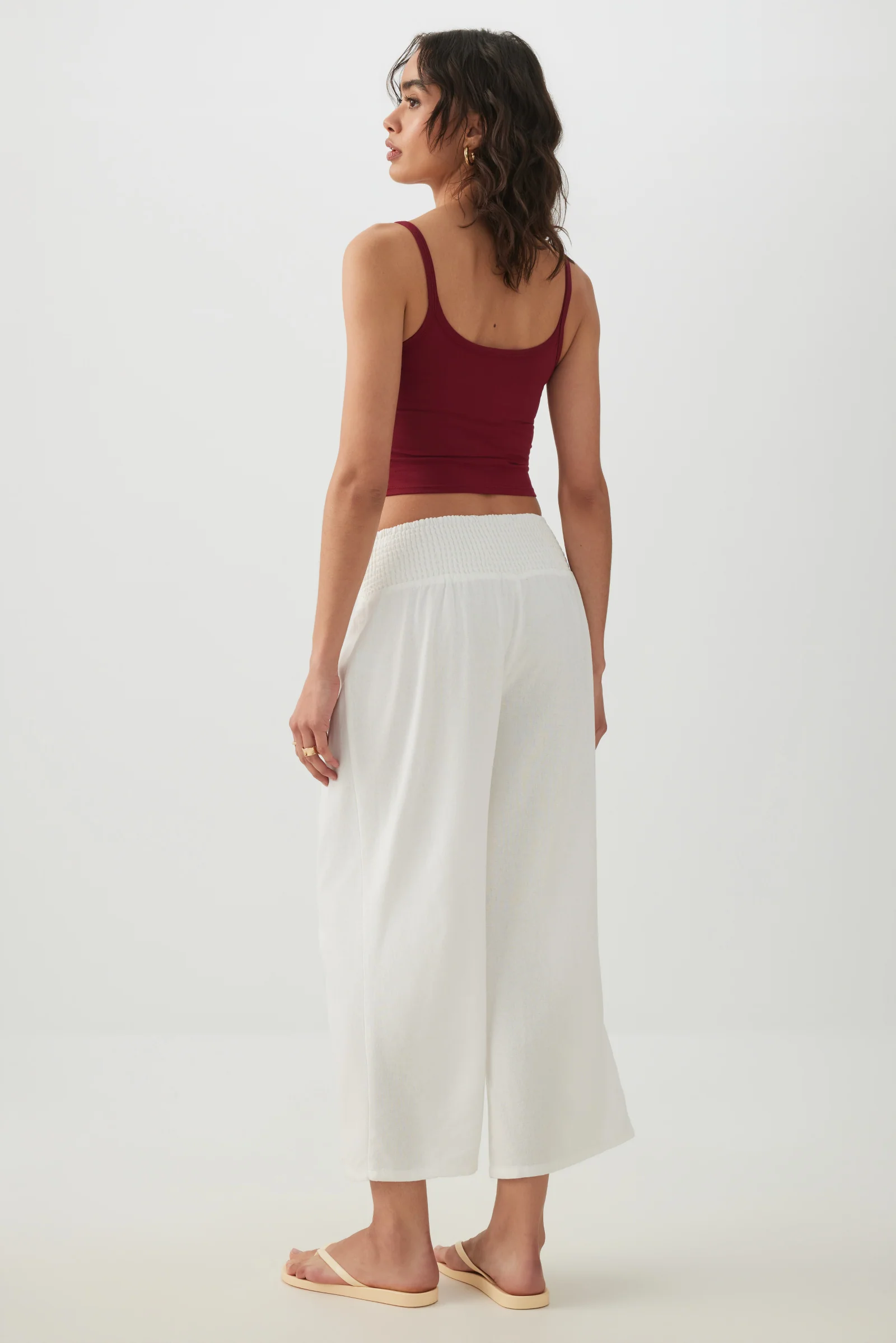 Linen Blend High Waist Culottes - Image 4