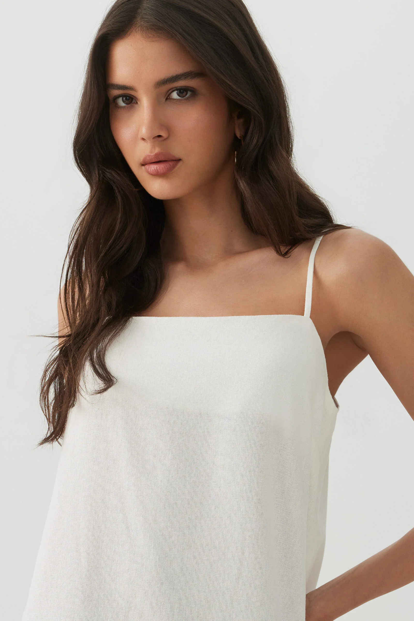 Linen Blend Tunic Tank Top - Image 3