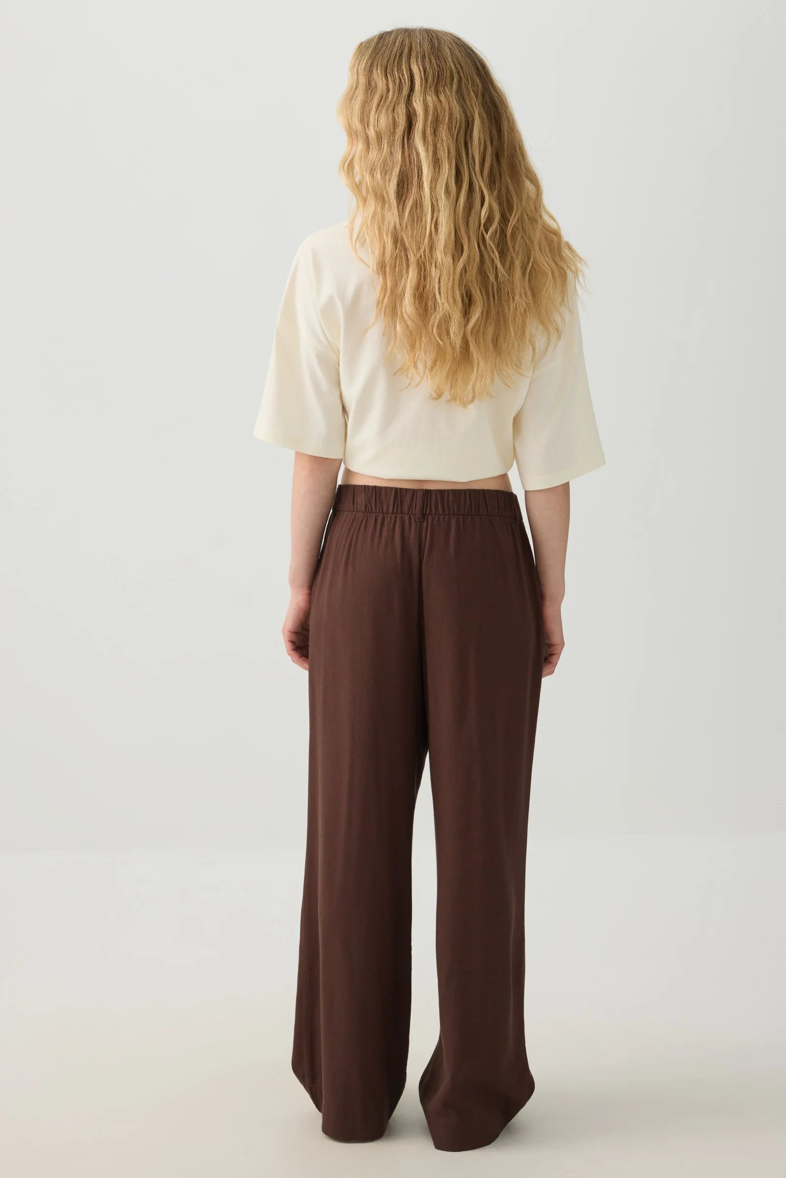 Linen Blend Wide Leg Tailored Pant - Image 4