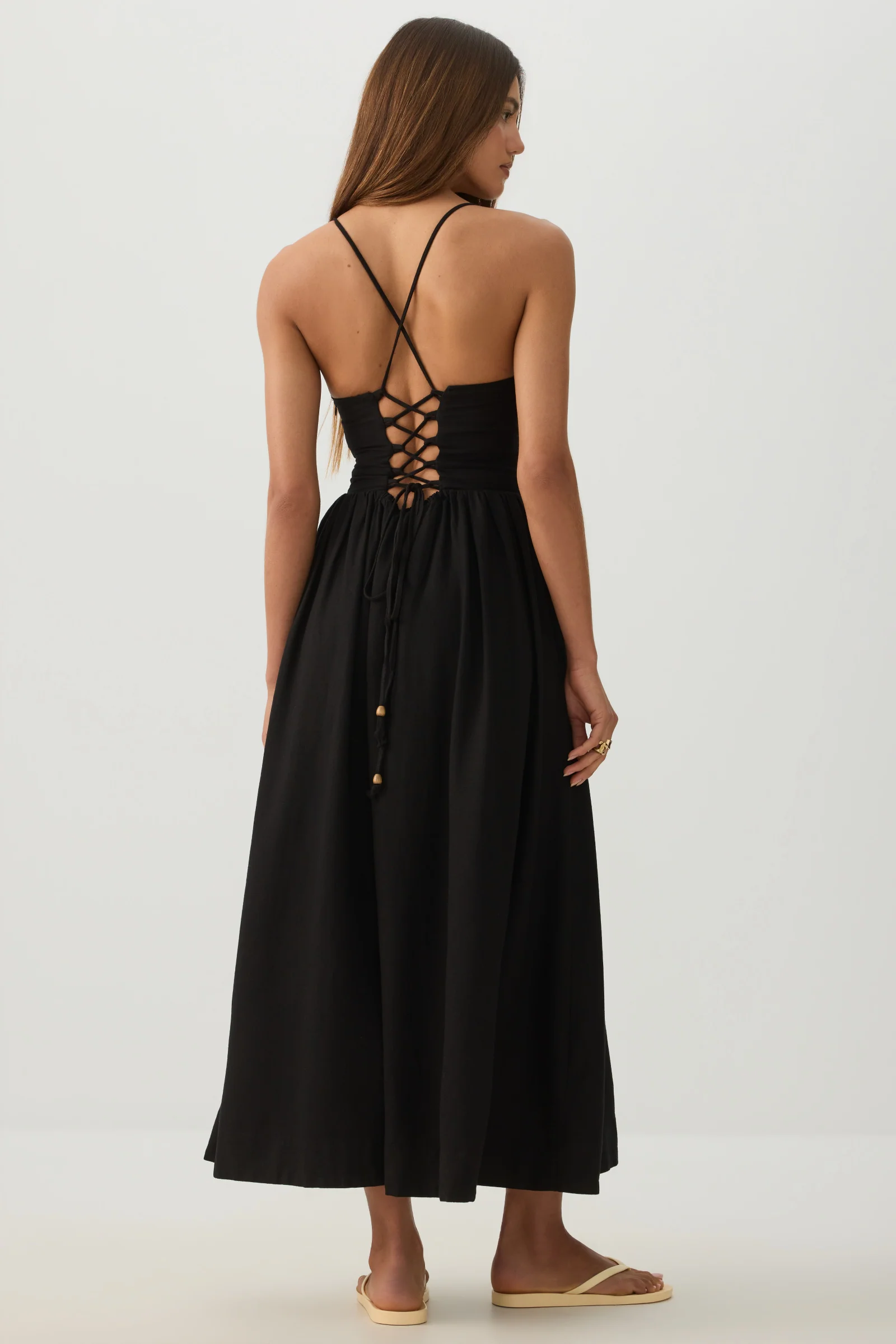 Linen Midi Dress - Image 4