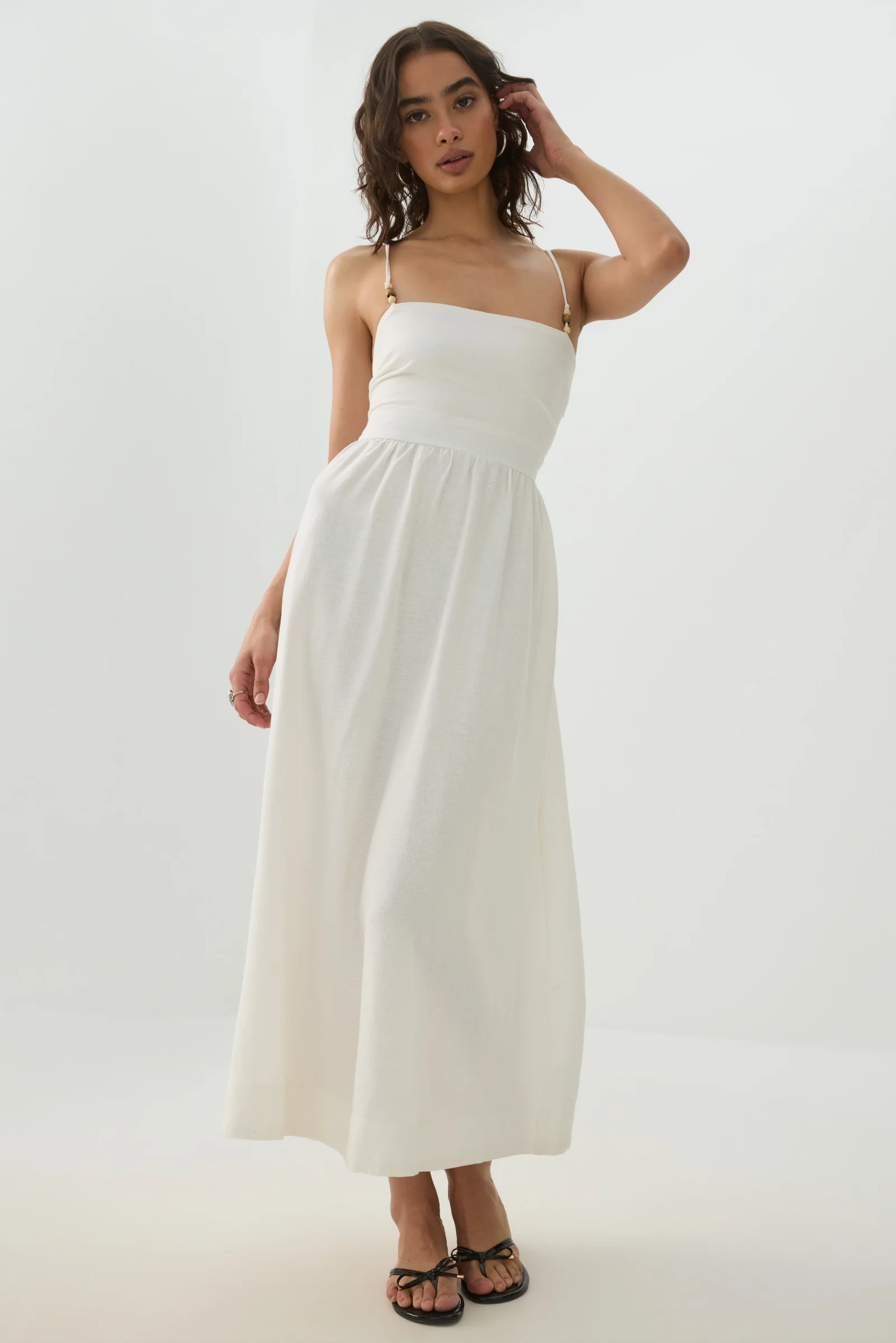 Linen Midi Dress - Image 3