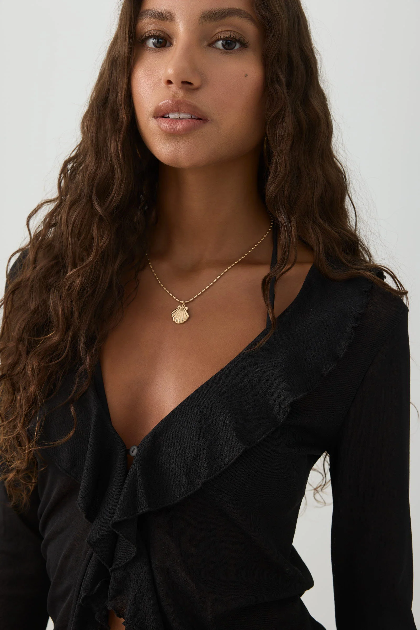 Long Sleeve Blouse with Frills - Image 3