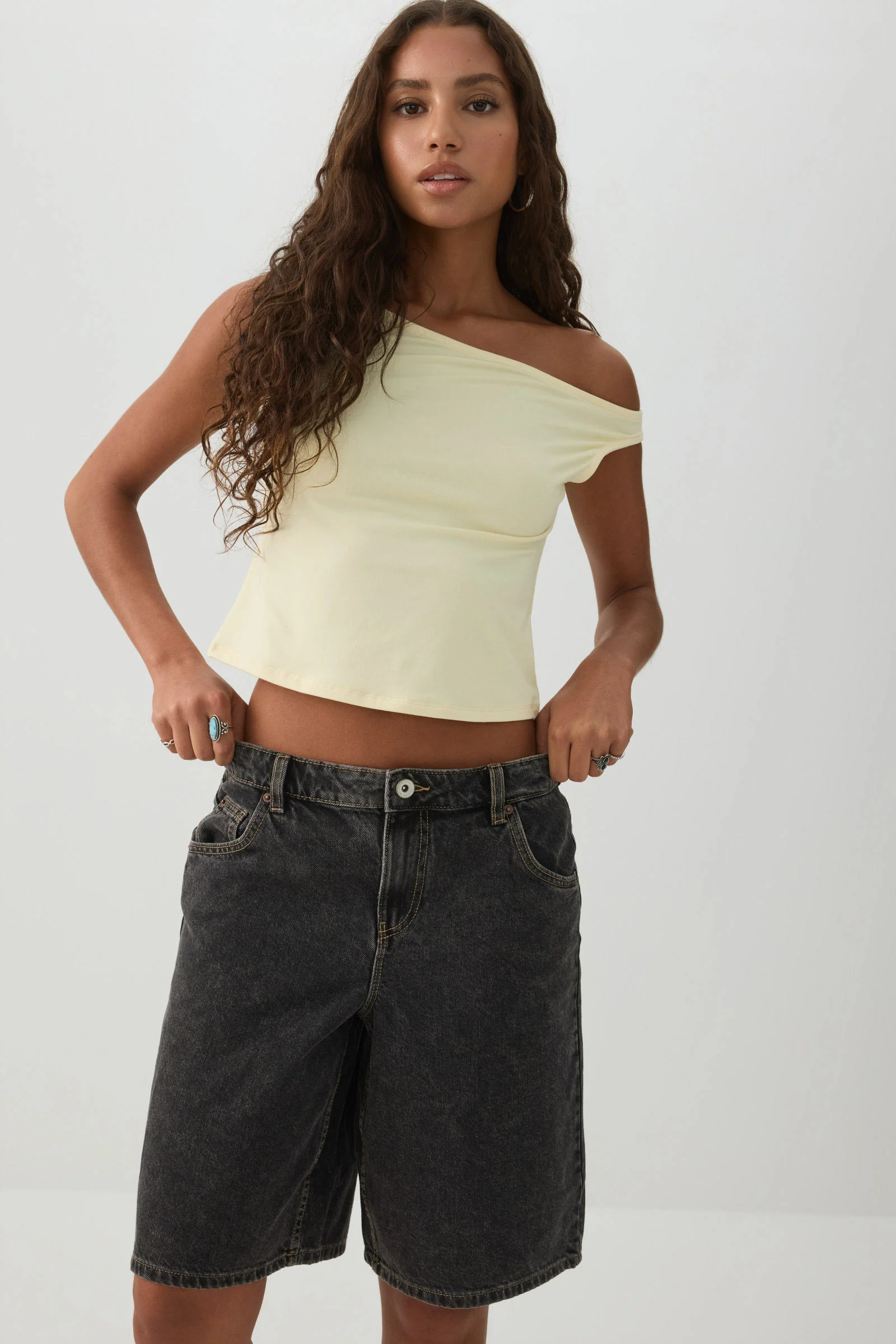 Low Rise Denim Jorts - Image 3