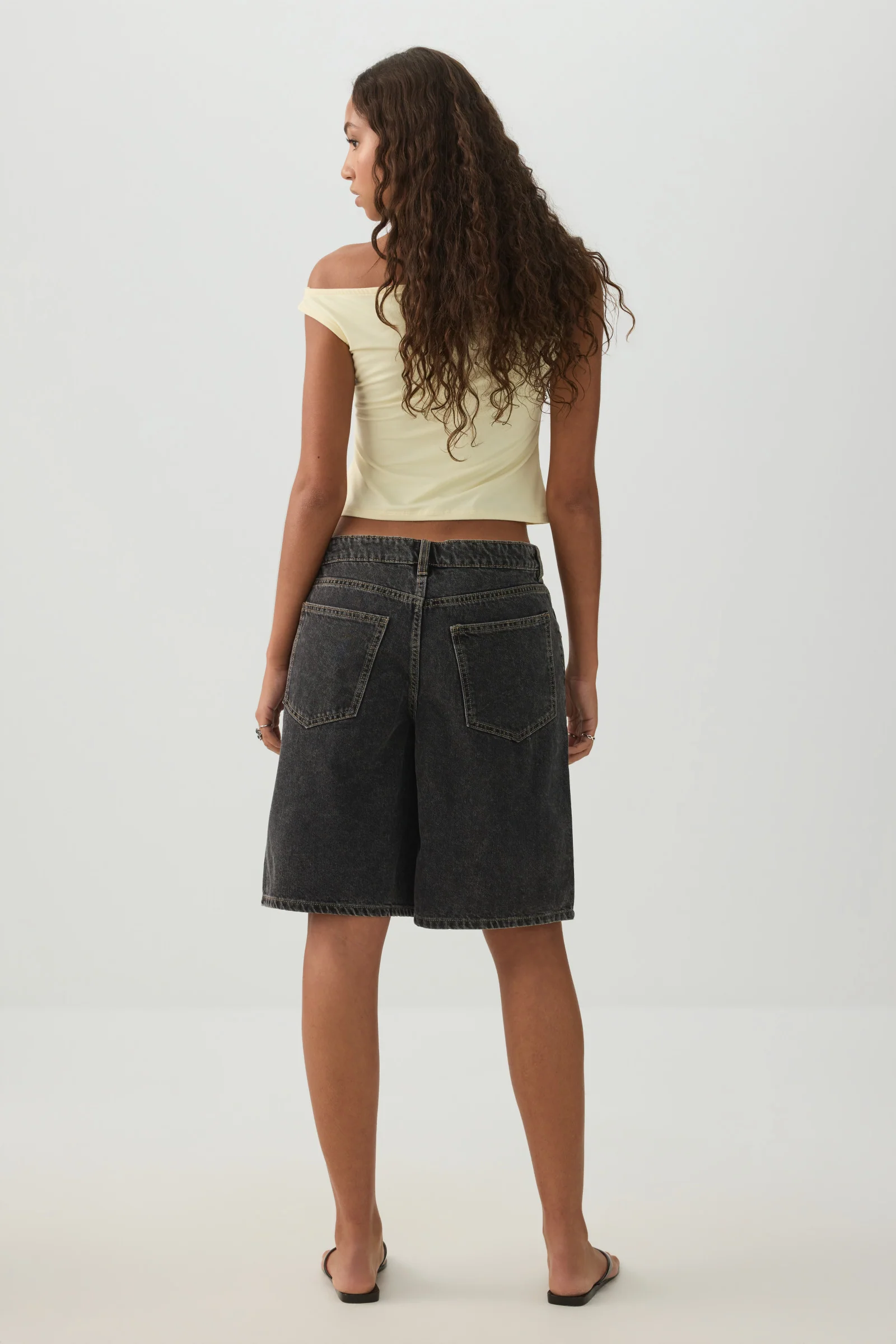 Low Rise Denim Jorts - Image 4