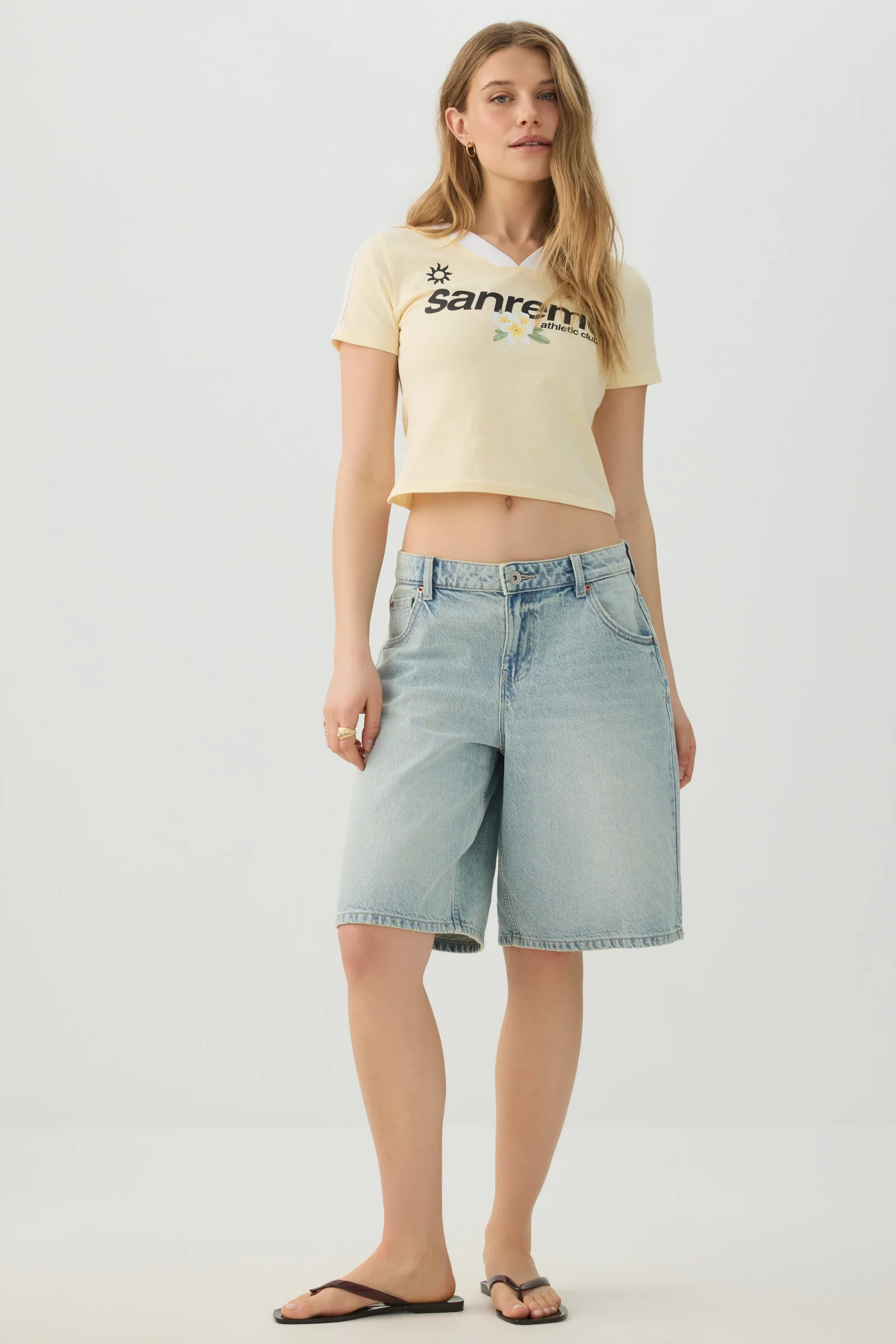 Low Rise Denim Jorts - Image 2