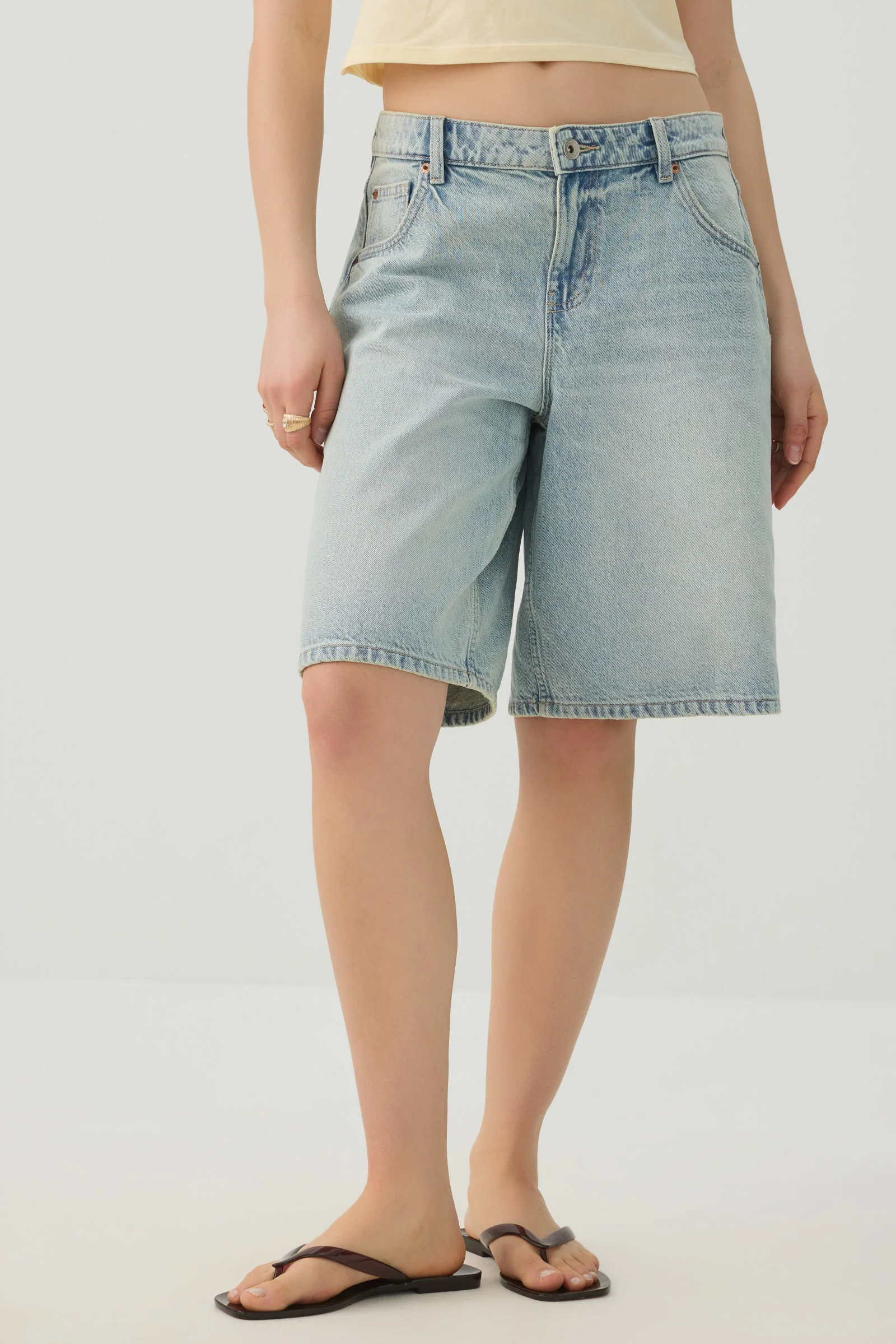 Low Rise Denim Jorts - Image 3