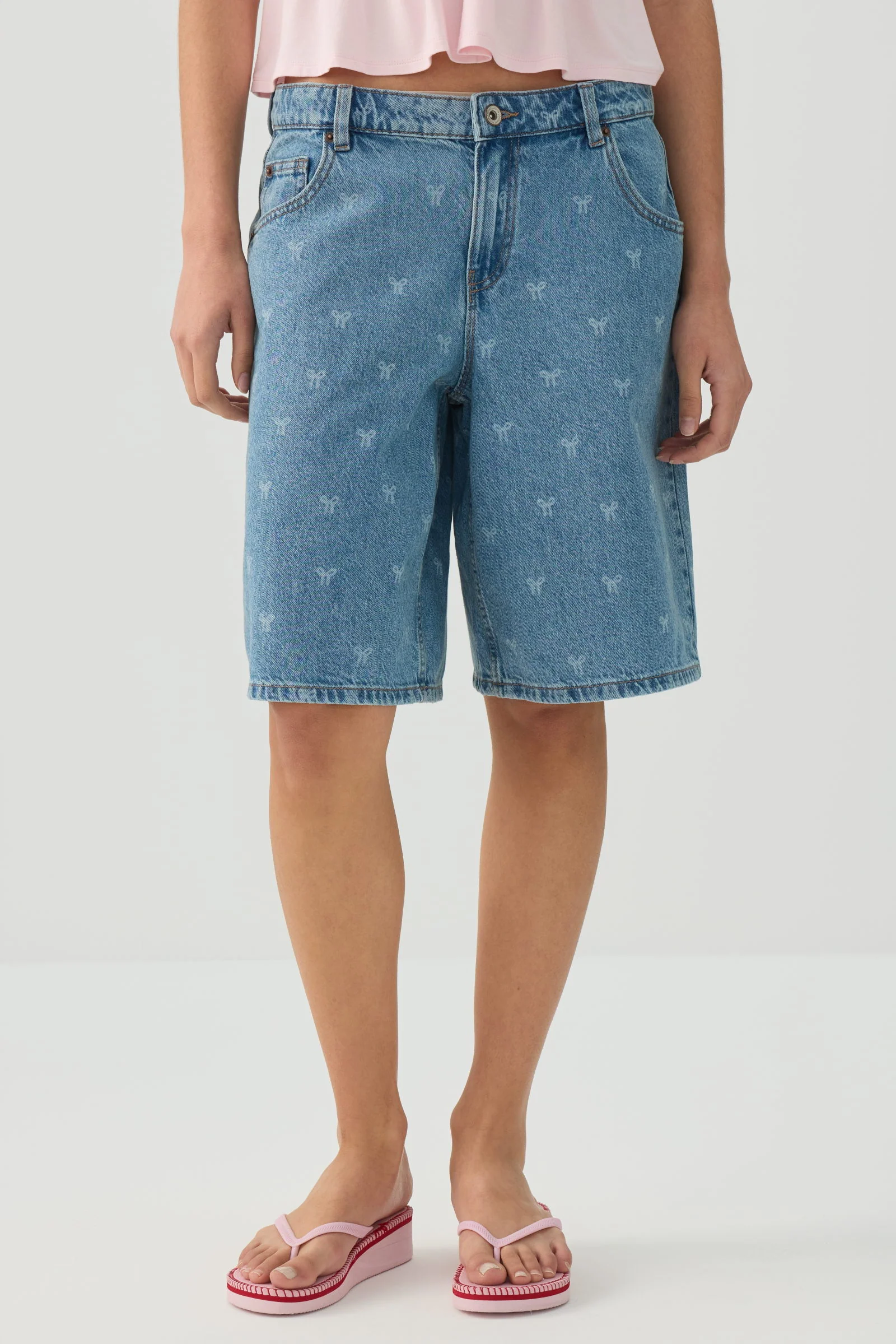 Low Rise Denim Jorts - Image 2