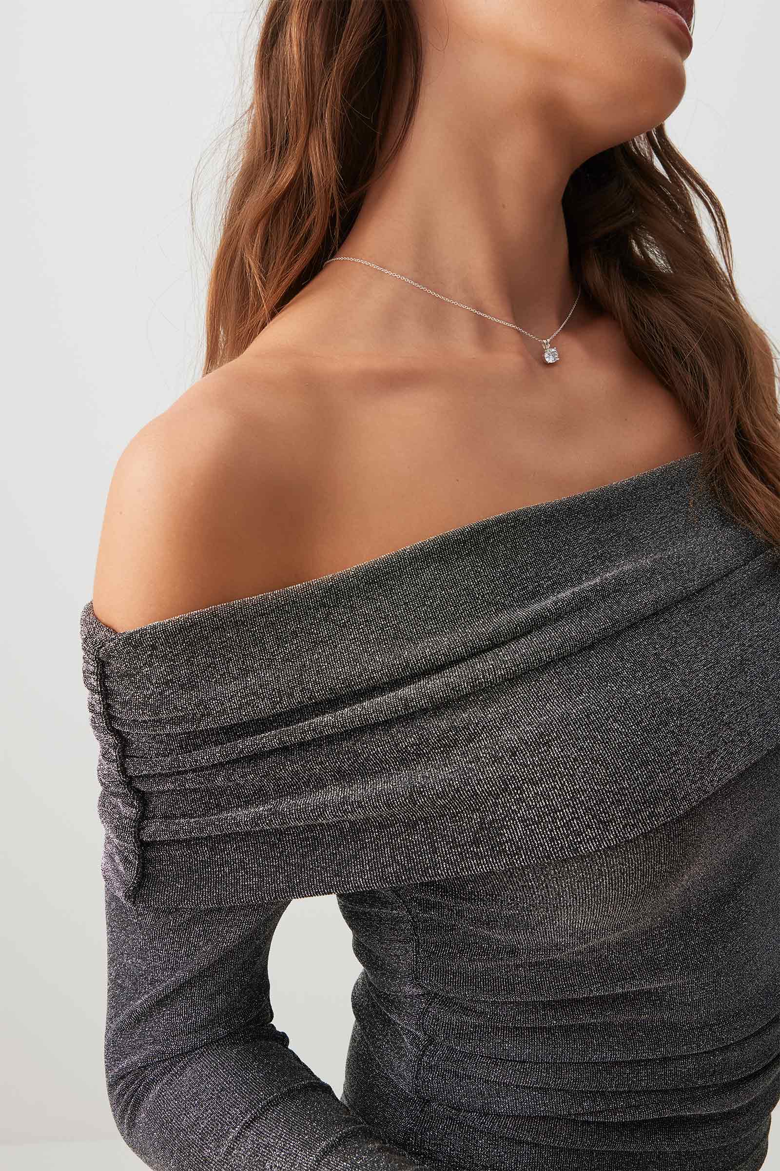 Lurex Off Shoulder Top - Image 3