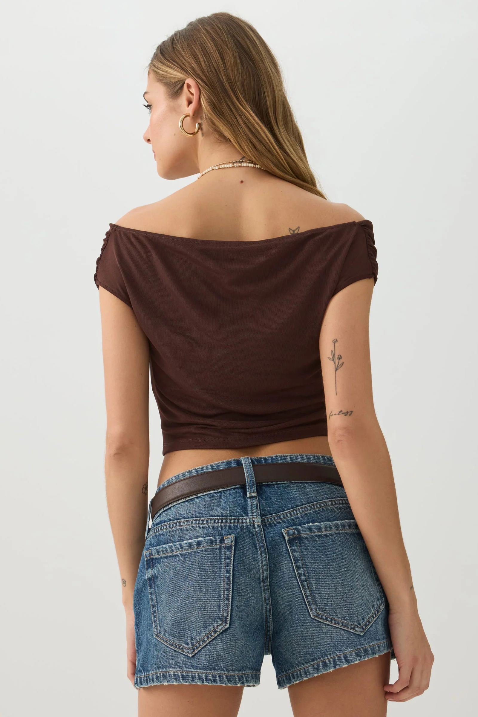 Mesh Off Shoulder Top - Image 4
