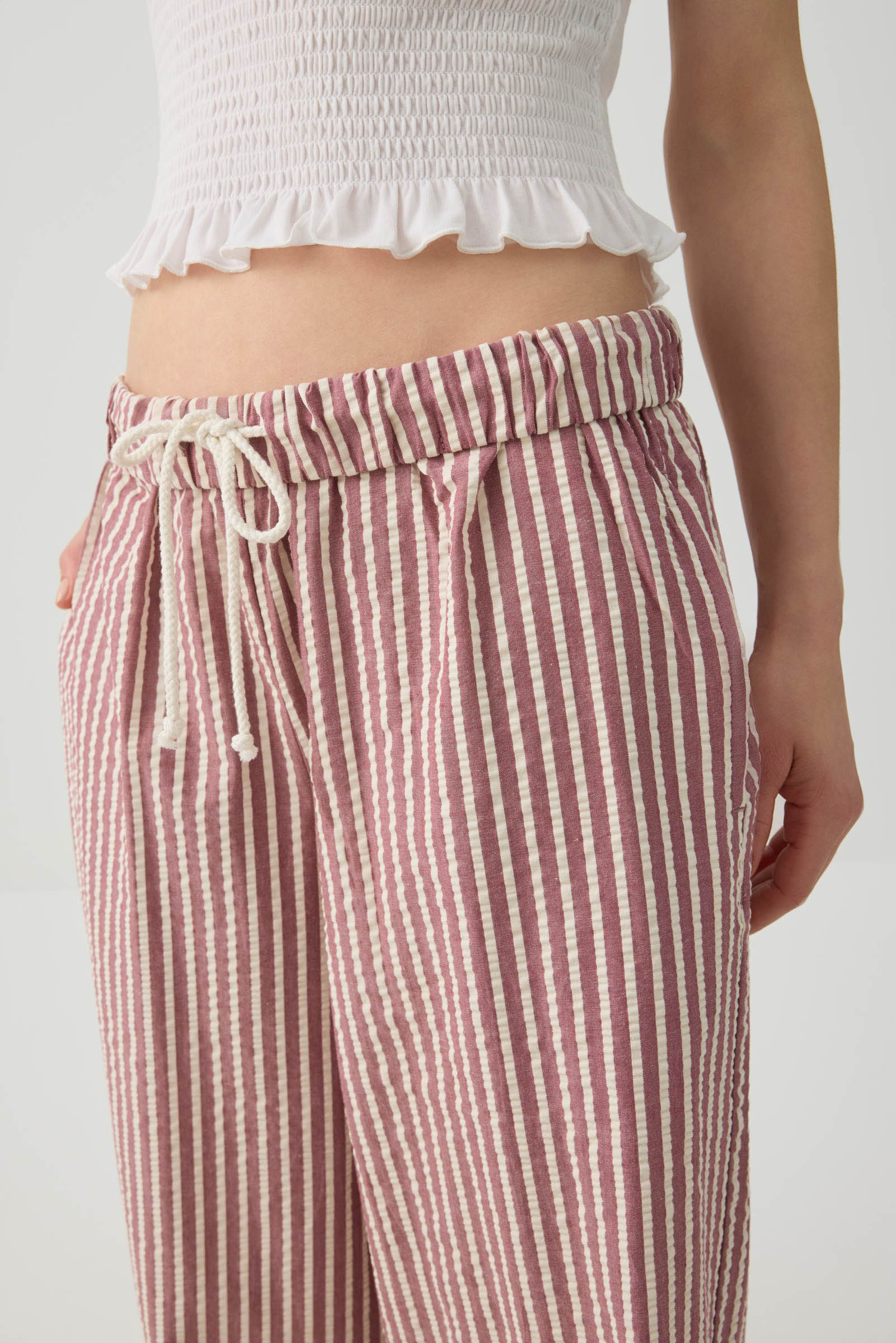Mid Rise Foldover Wide Leg Pants - Image 2