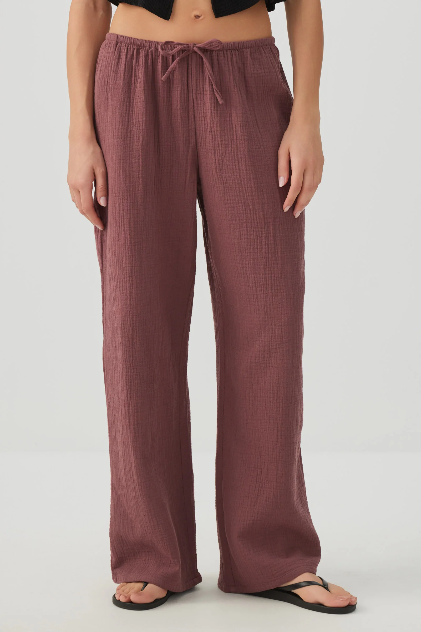 Mid Rise Pull On Wide Leg Pant - Image 3