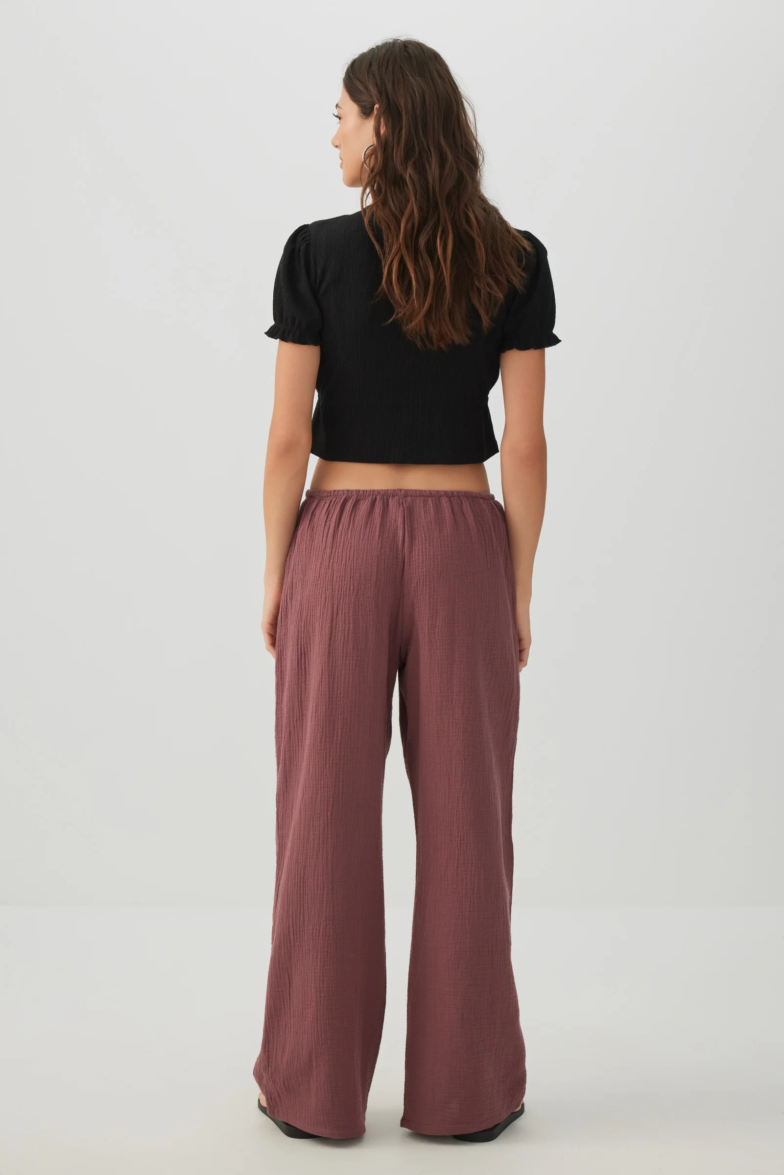 Mid Rise Pull On Wide Leg Pant - Image 5