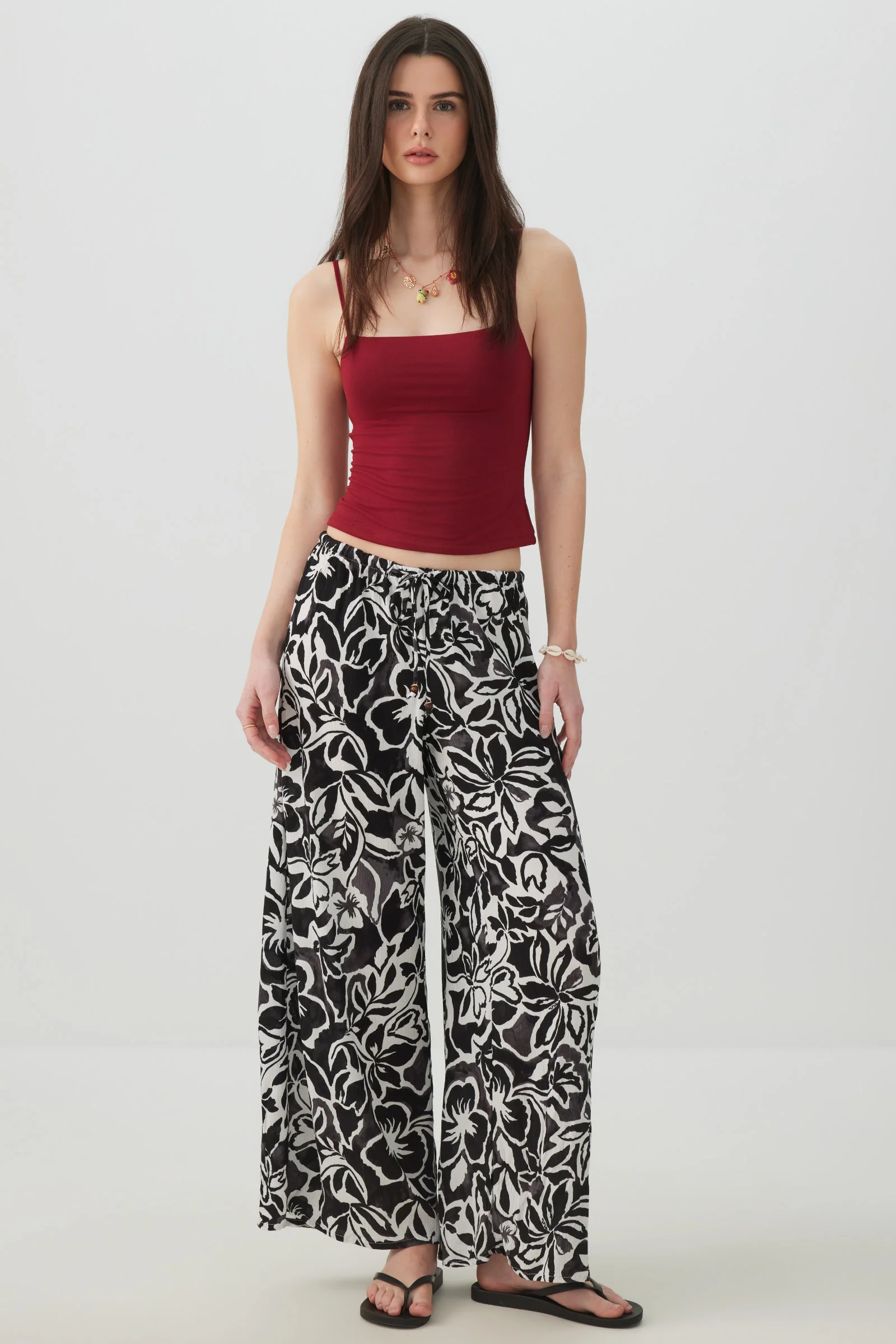 Mid Rise Wide Leg Pants - Image 2