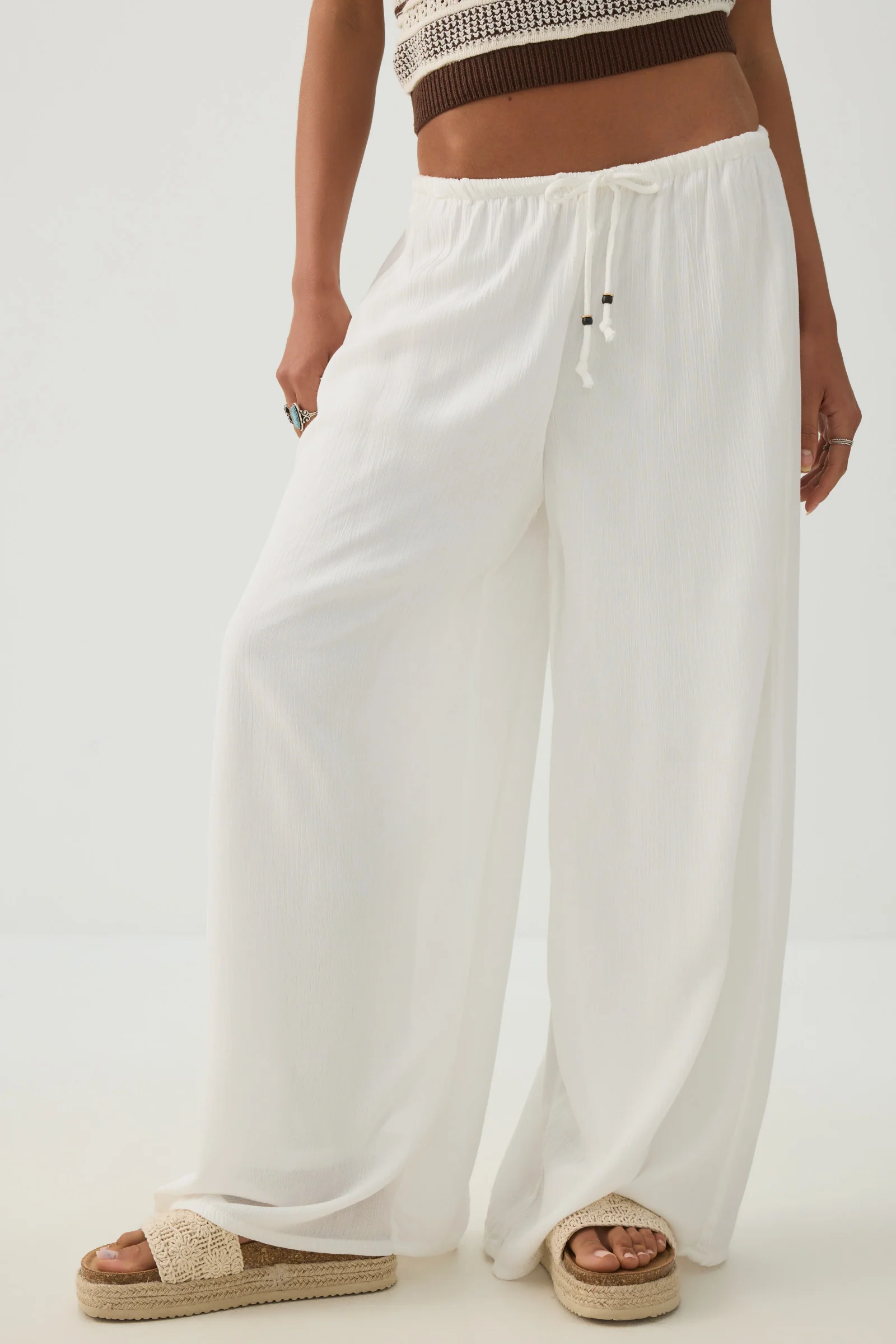 Mid Rise Wide Leg Pants - Image 3