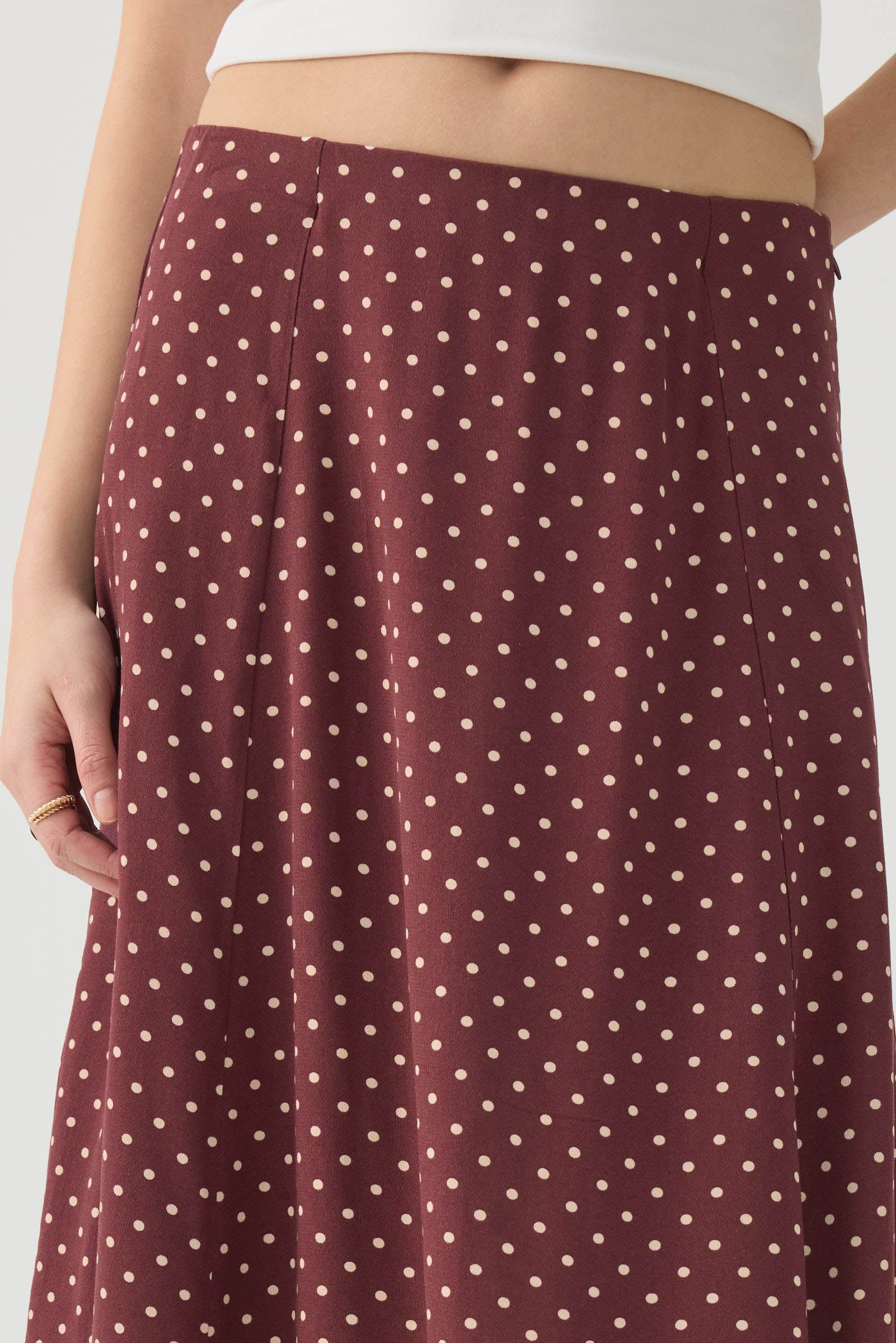 Midi A-Line Skirt with Slit - Image 4