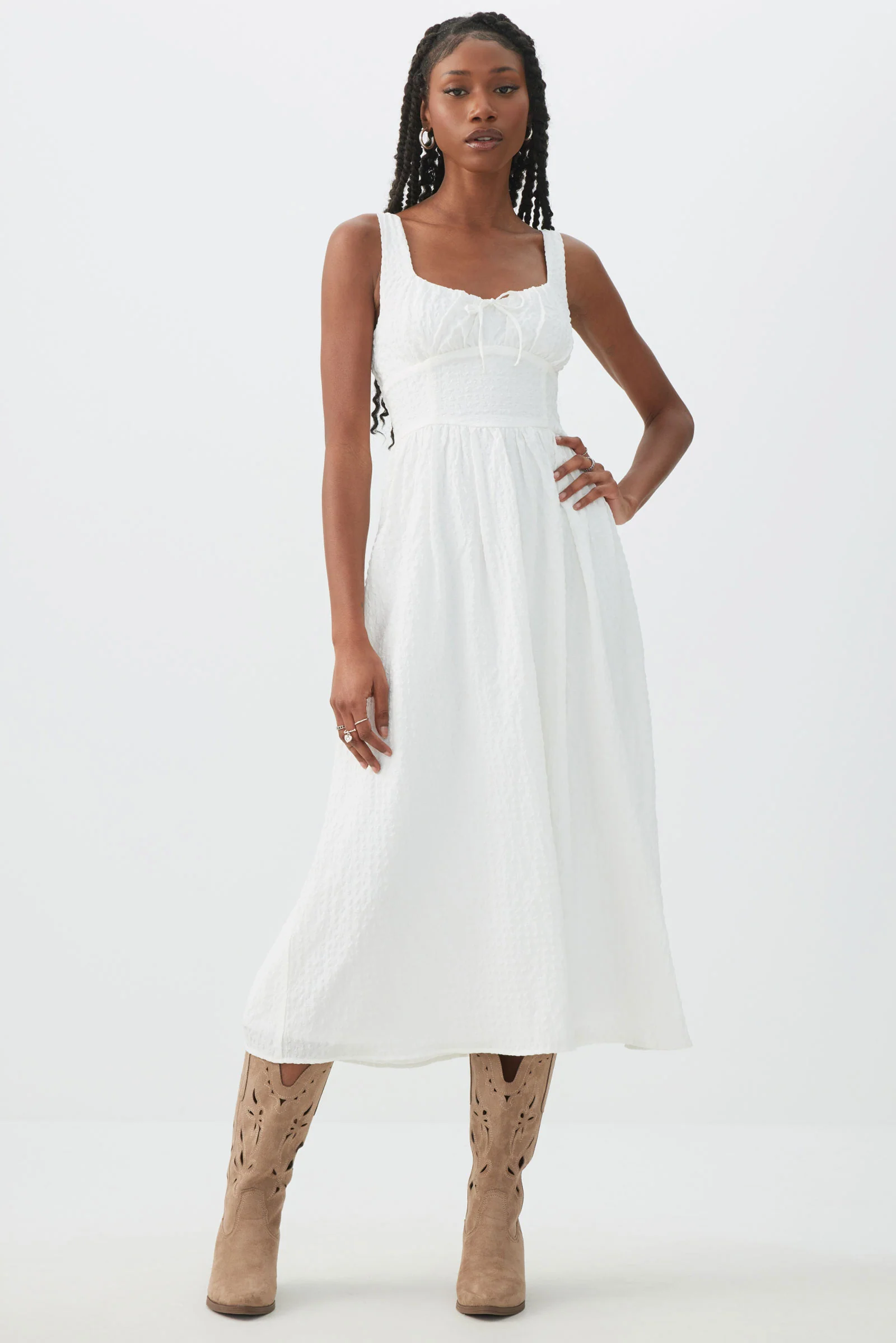 Milkmaid Midi Dress - Image 2