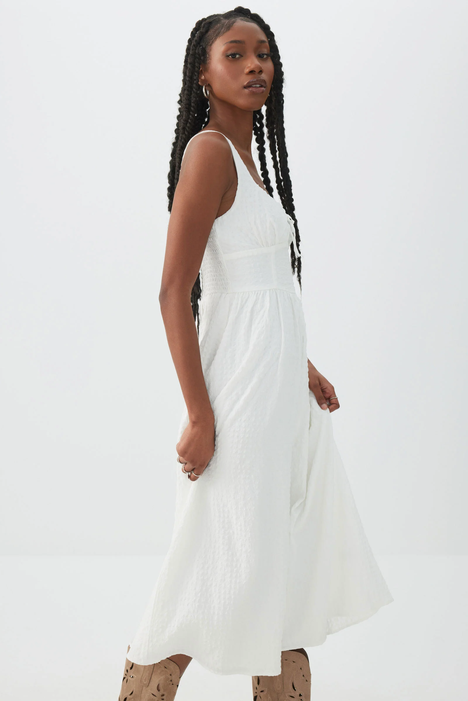 Milkmaid Midi Dress - Image 4