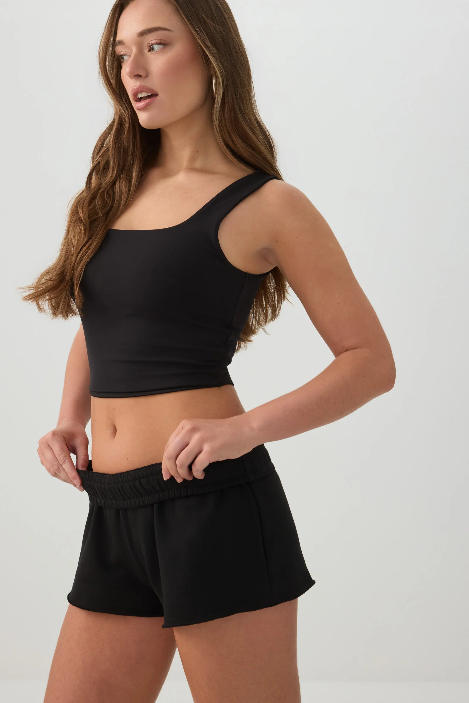 Mini Fleece Knit Low Rise Shorts - Image 2