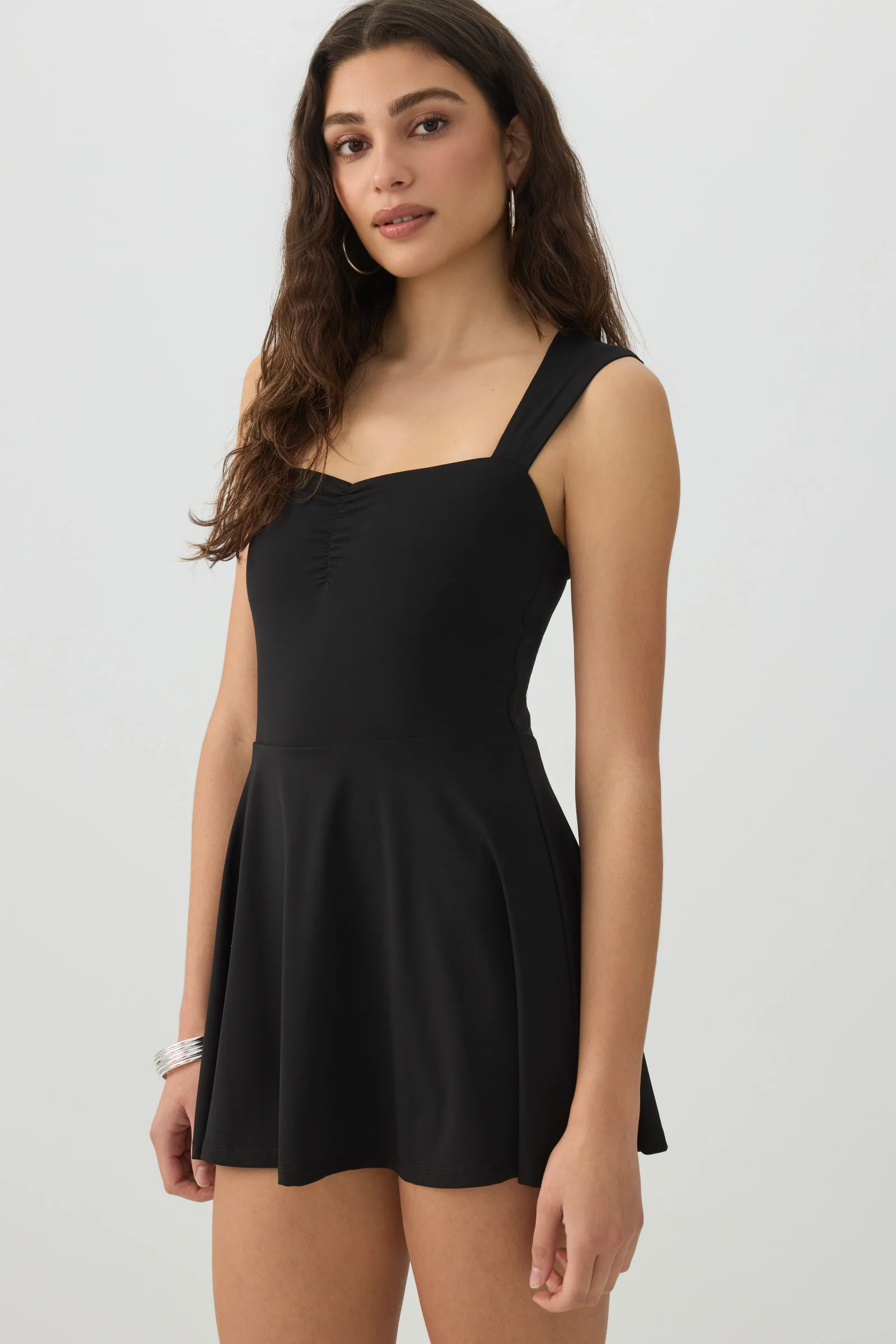 Mini Skater Dress with Integrated Shorts - Image 2