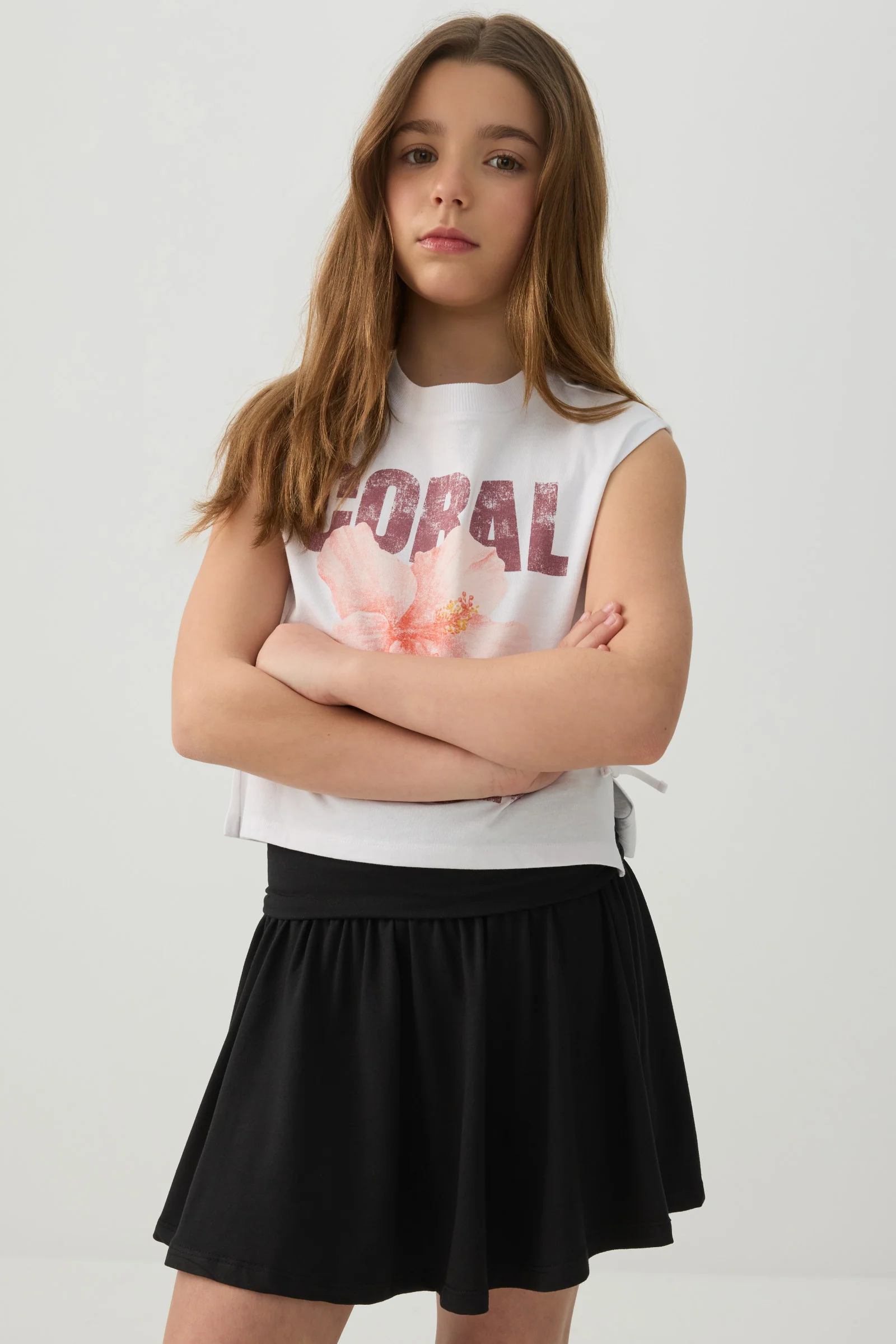 Mini Skirt with Built-In Shorts - Image 2