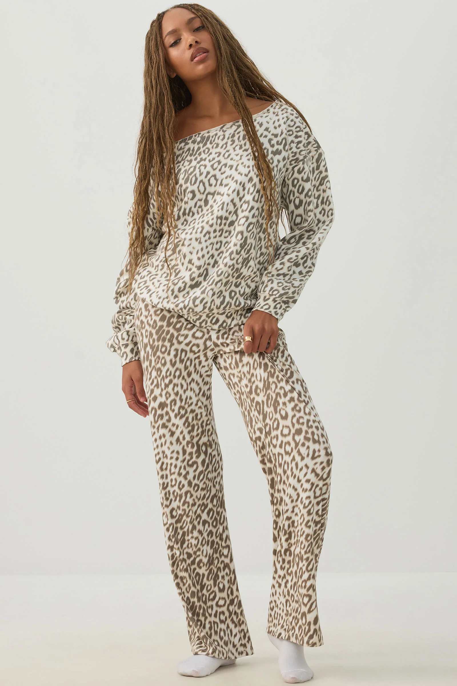 Off Shoulder Fleece Top - Image 2