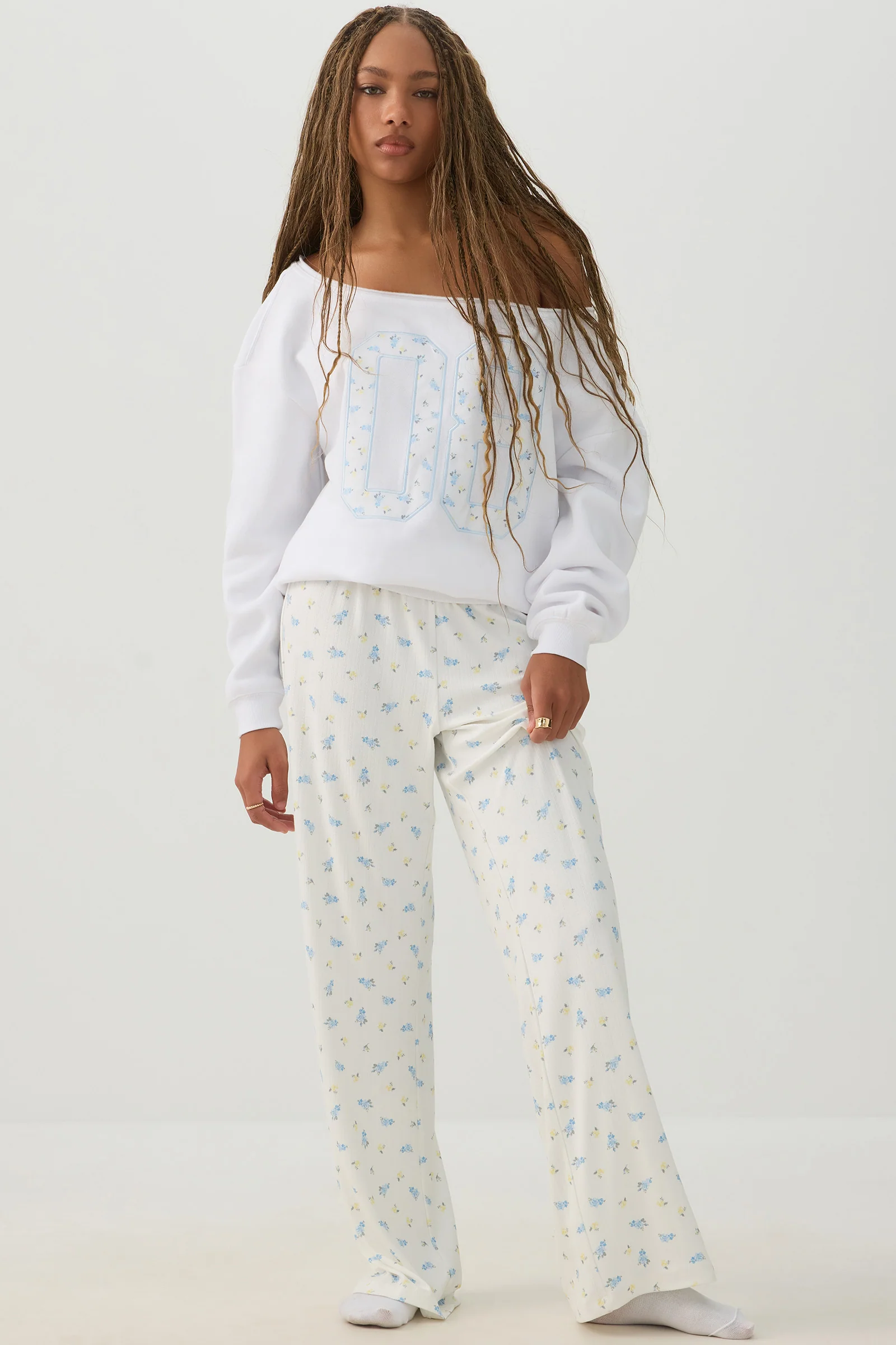 Off Shoulder Fleece Top - Image 2