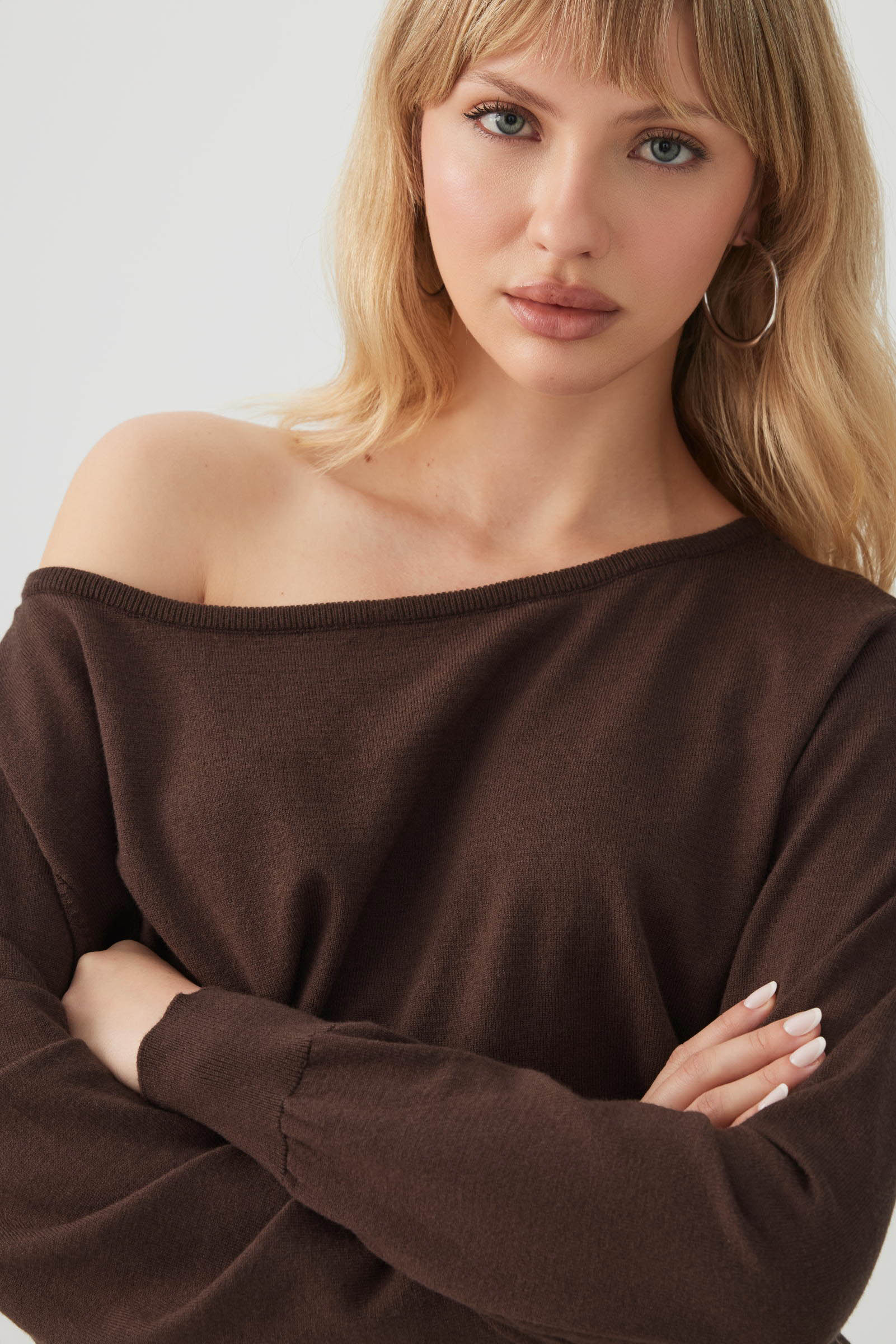 Off Shoulder Knit Sweater - Image 3