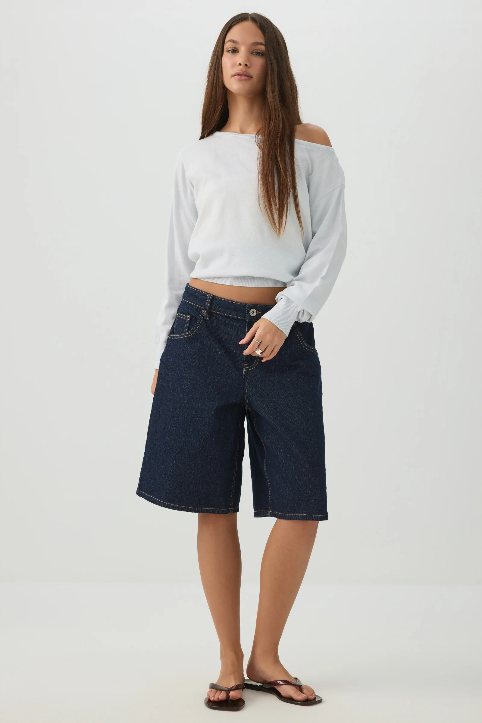 Off Shoulder Knit Sweater - Image 3