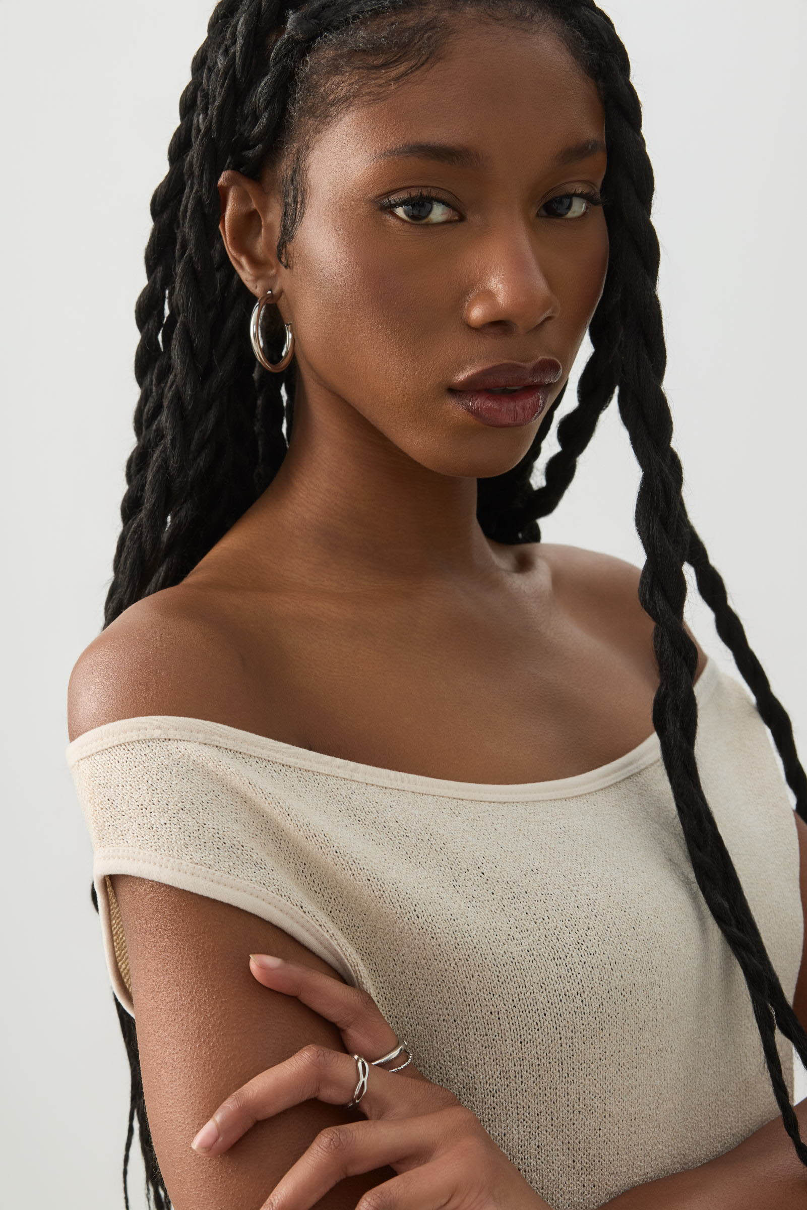 Off Shoulder Knit Top - Image 2