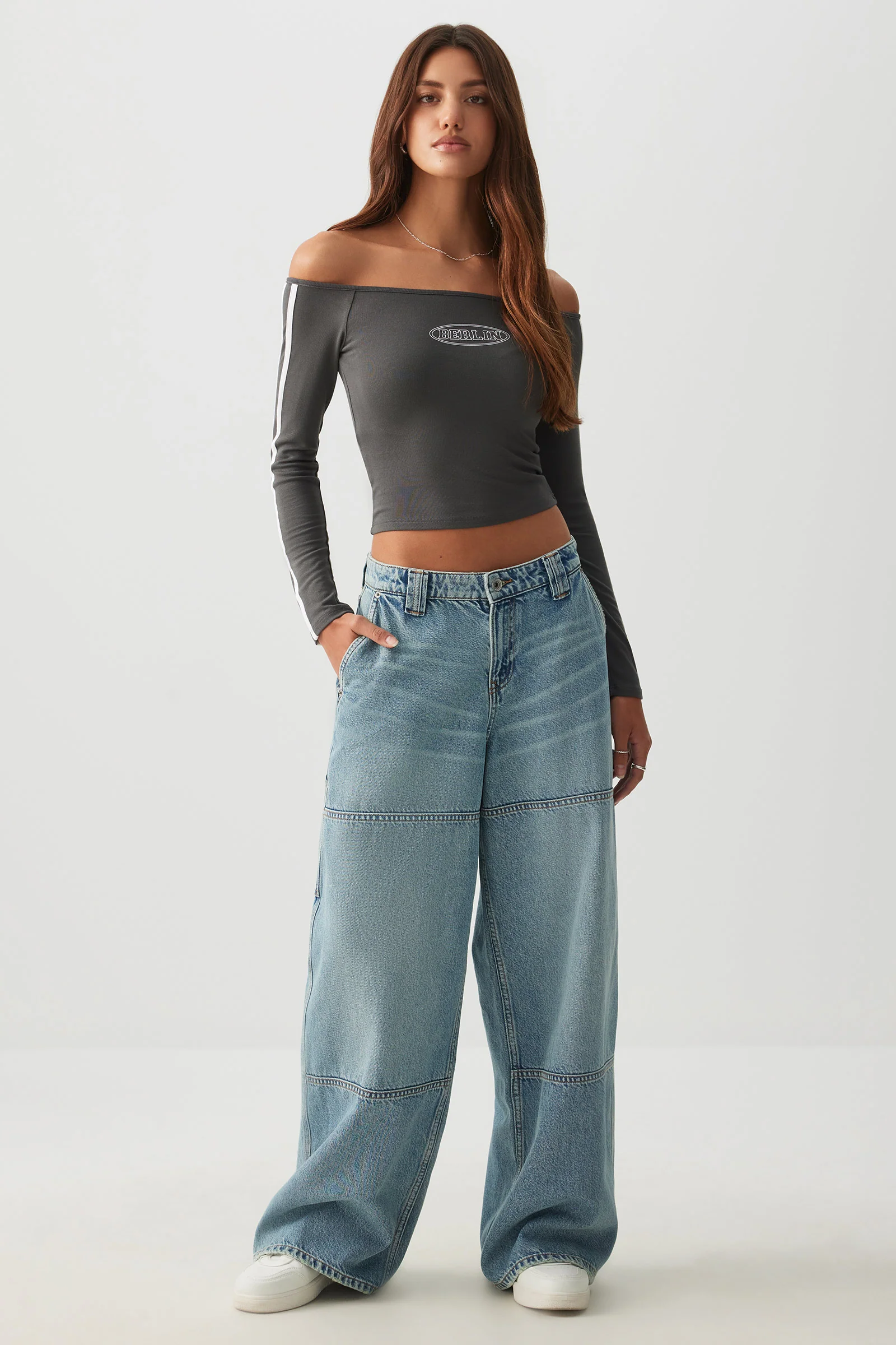 Off Shoulder Long Sleeve Top - Image 3