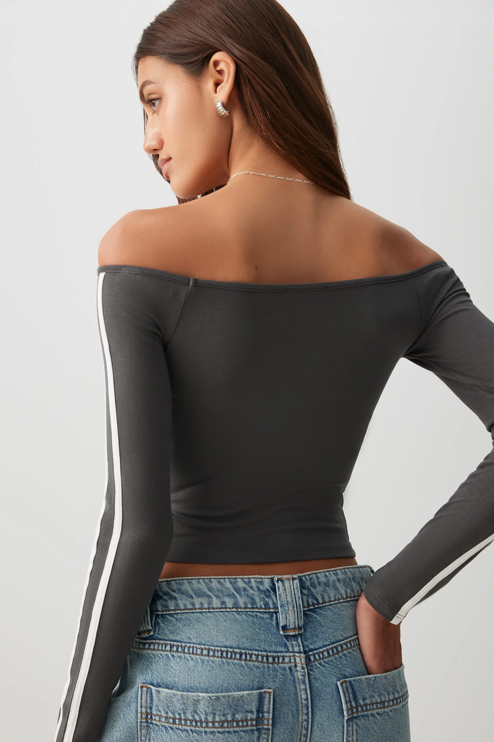 Off Shoulder Long Sleeve Top - Image 4