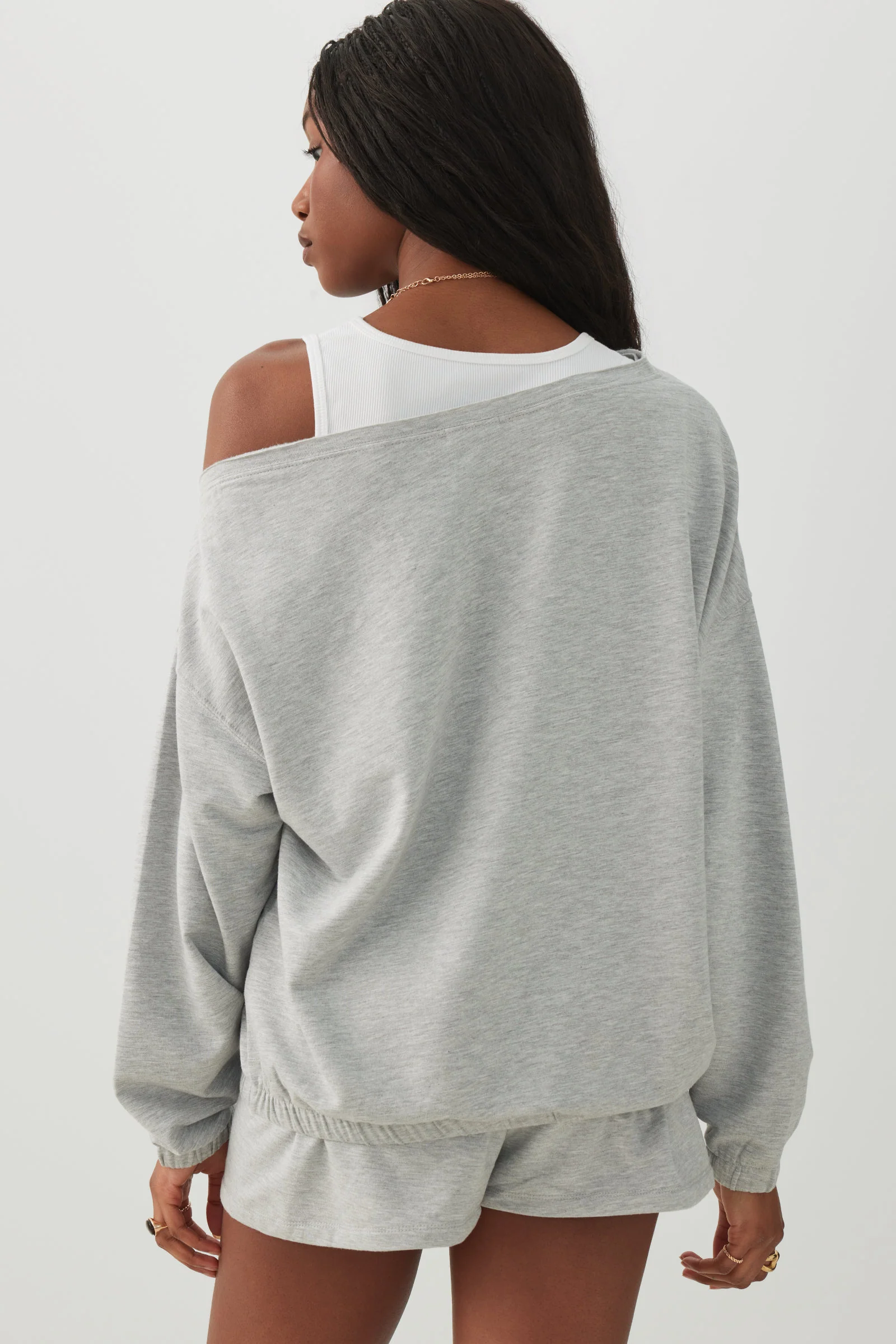 Off Shoulder Oversized Sweatshirt - Image 4